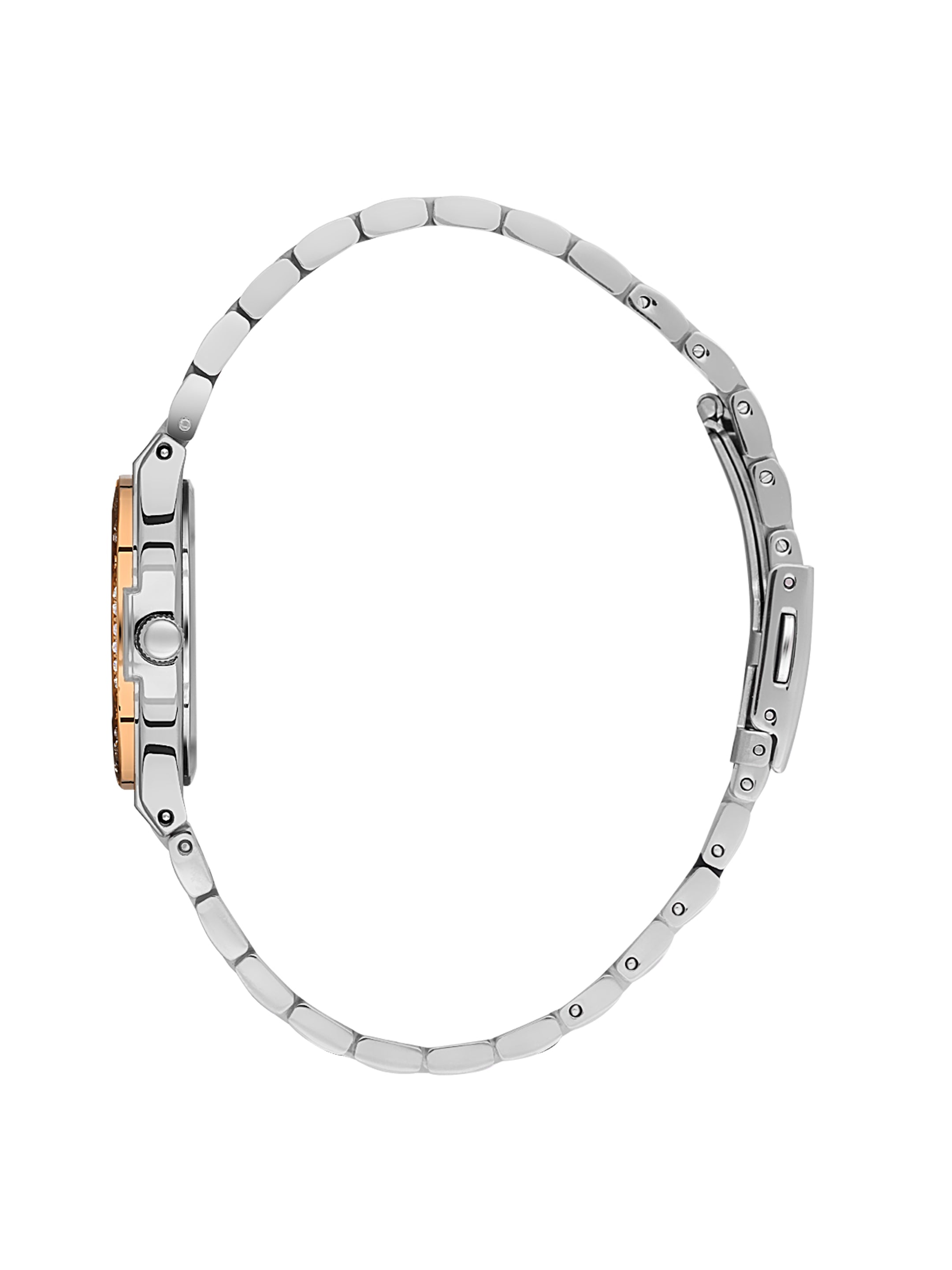 Daniel Klein Analog Dark Green Round Dial Silver and Rose Gold Case Silver and Rose Gold Strap Quartz Water-Resistant Wrist Watch for Women Girls, Ladies DK.1.14160-6