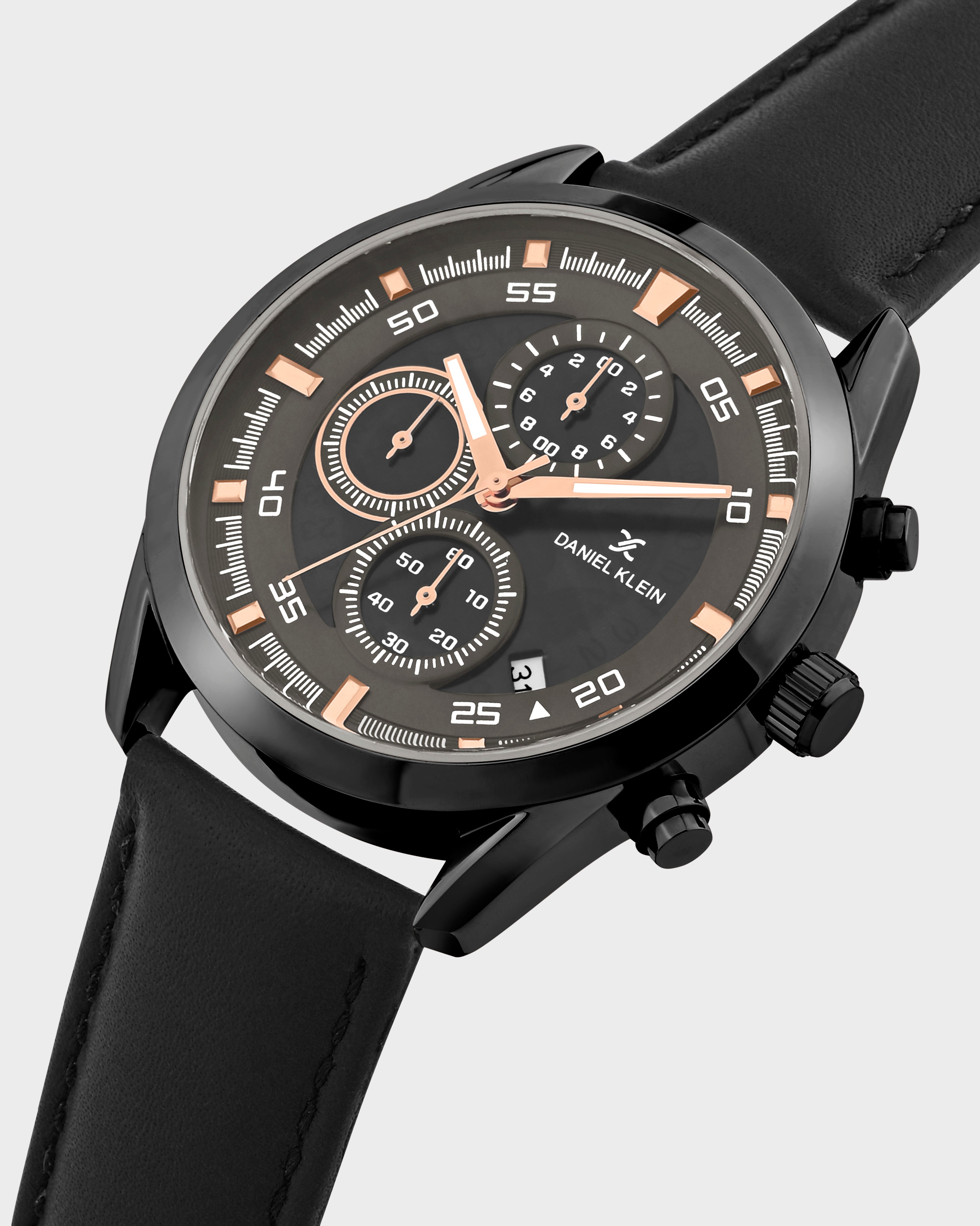 Grey Dial with leather strap watch for men - DK.1.14291-3