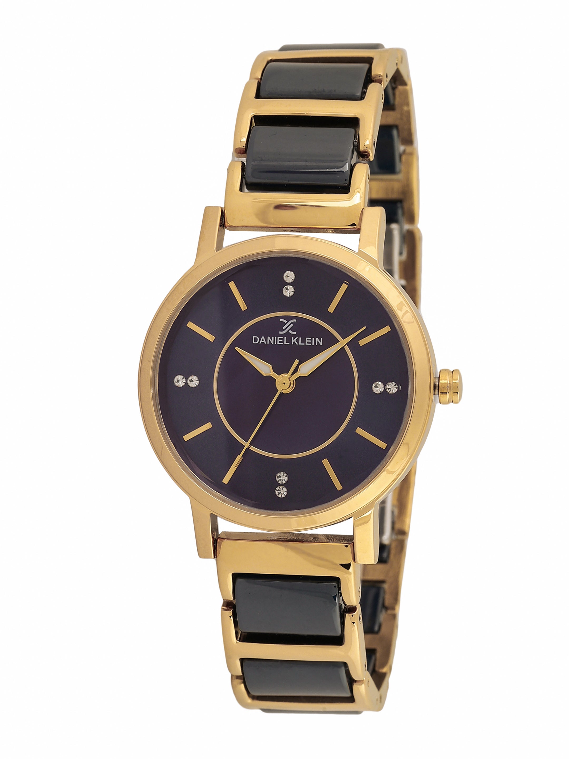 Men Dial & Bracelet Style Straps Analogue Date Aperture Watch DK.1.14288-1