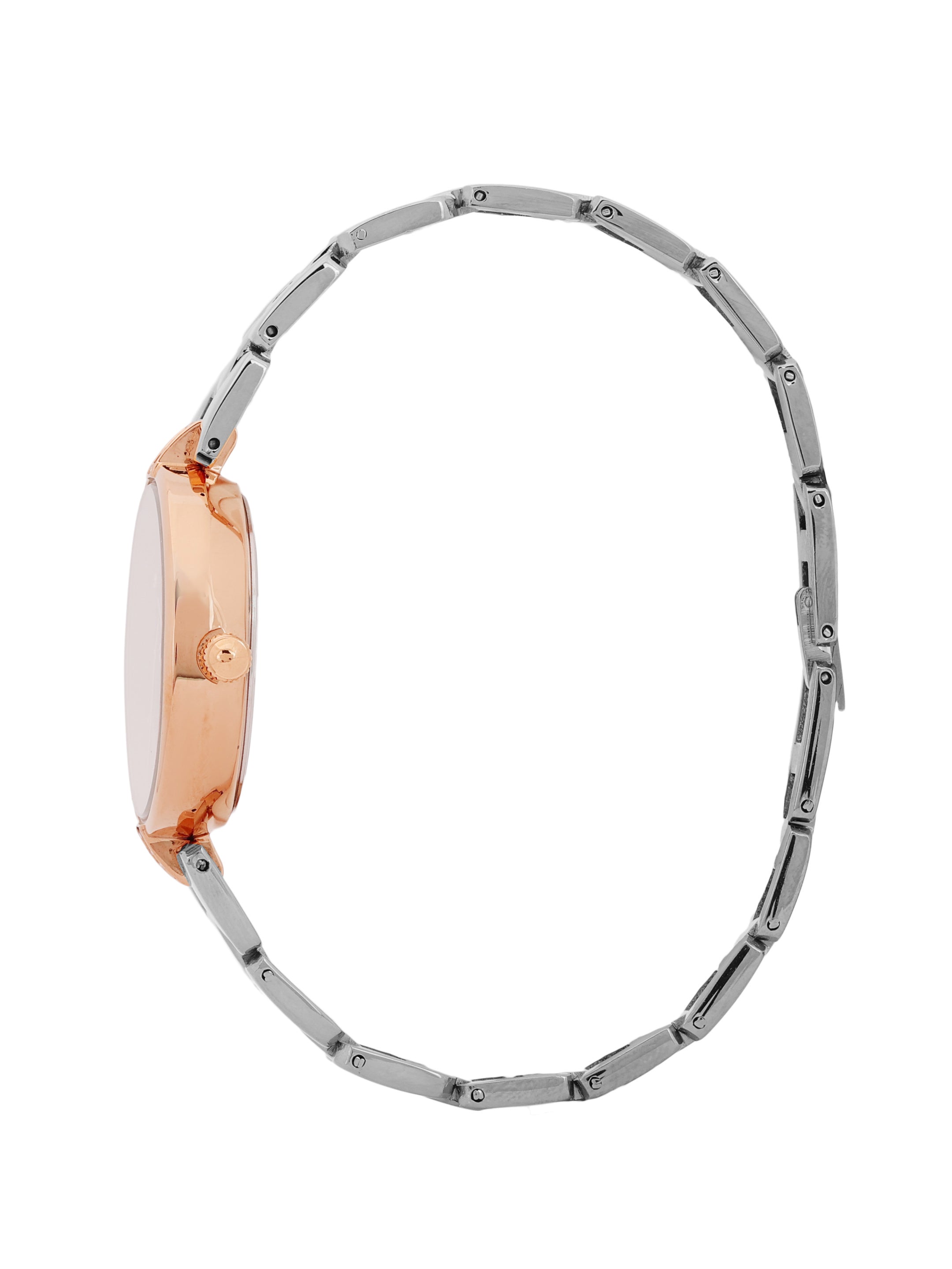 "Daniel Klein Women’s Rose & Silver Two-Tone Bracelet Watch – Bold Blue Dial, Premium Design "