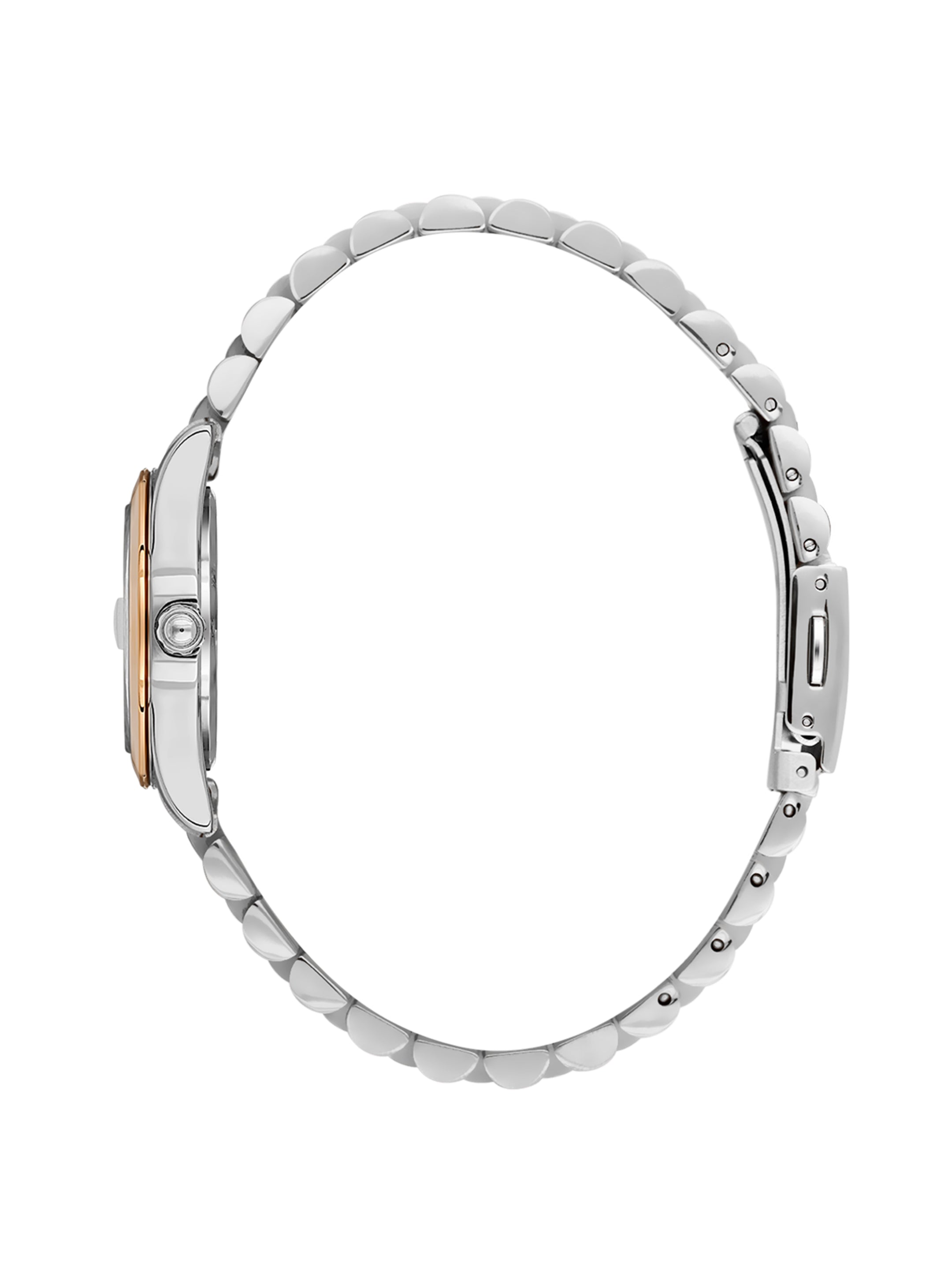 Daniel Klein Analog Silver Round Dial Silver and Rose Gold Case Silver and Rose Gold Strap Quartz Water-Resistant Wrist Watch for Women Girls, Ladies DK.6.14183-6