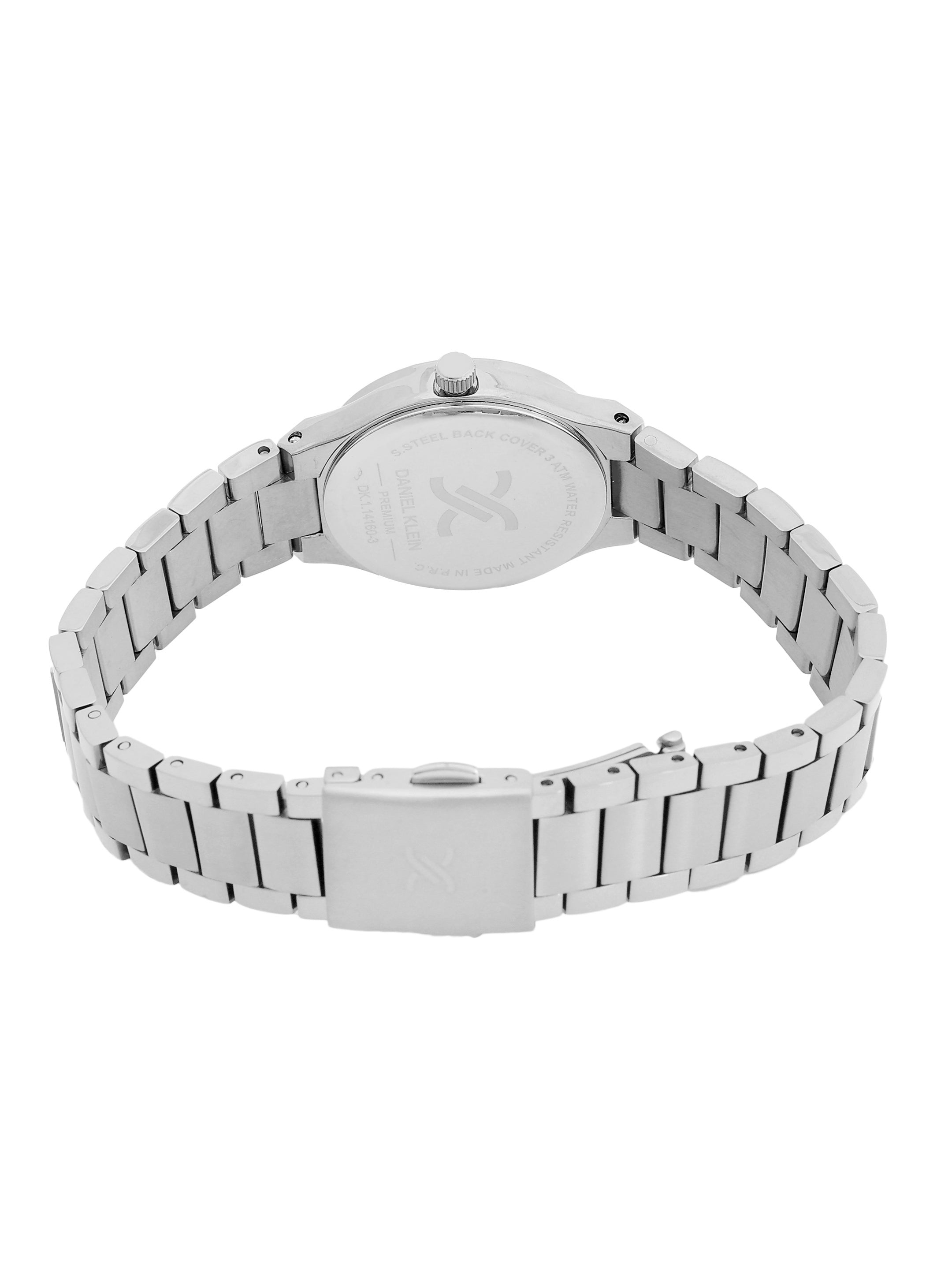 Daniel Klein Analog Blue Round Dial Silver Case Silver Strap Quartz Water-Resistant Wrist Watch for Women Girls, Ladies DK.1.14160-2