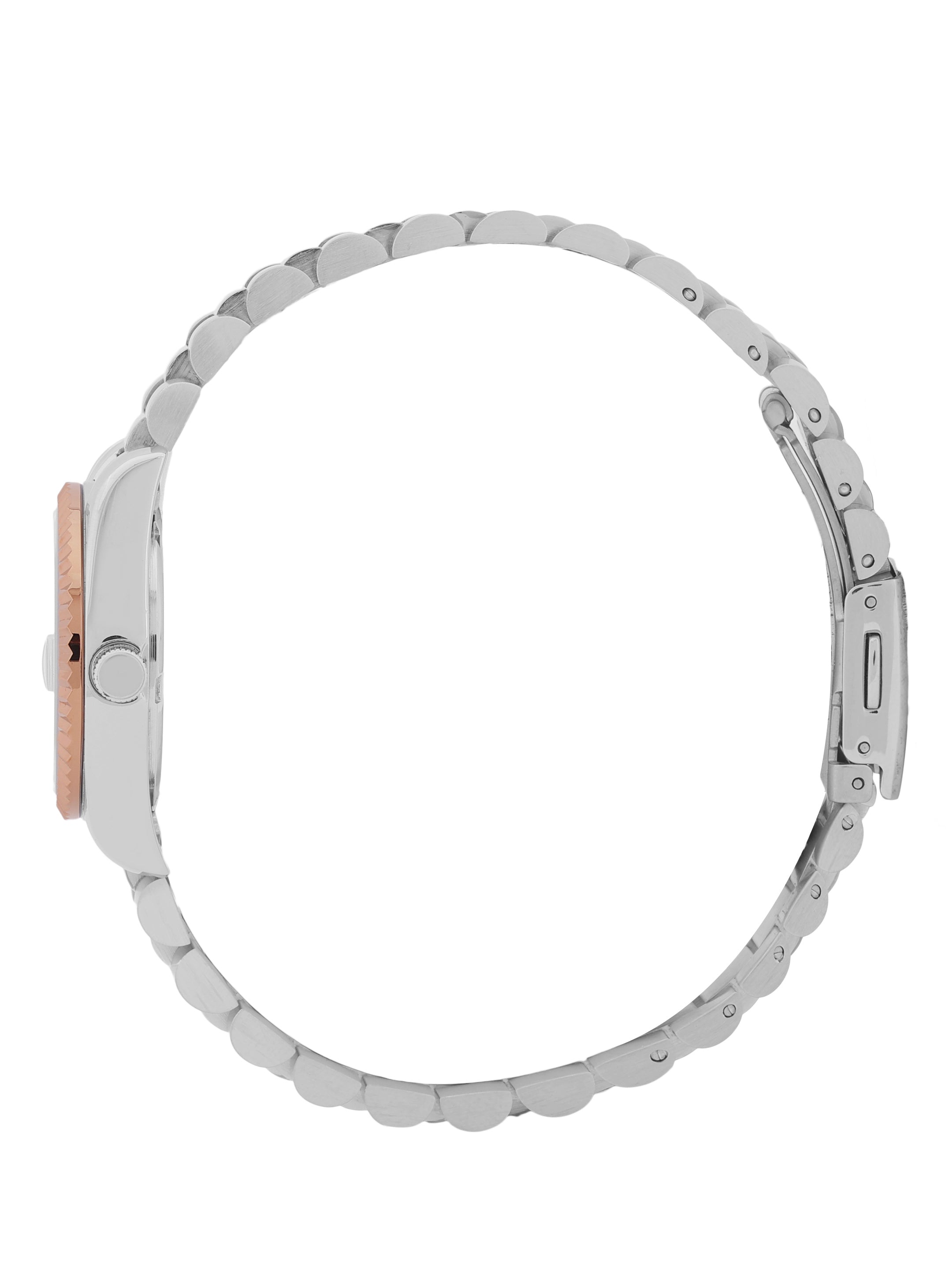 Daniel klein Premium Lady IPS/IP Pink R.Gold Red Sunray Dial Stone Stainless Steel Watch DK.1.13924-6