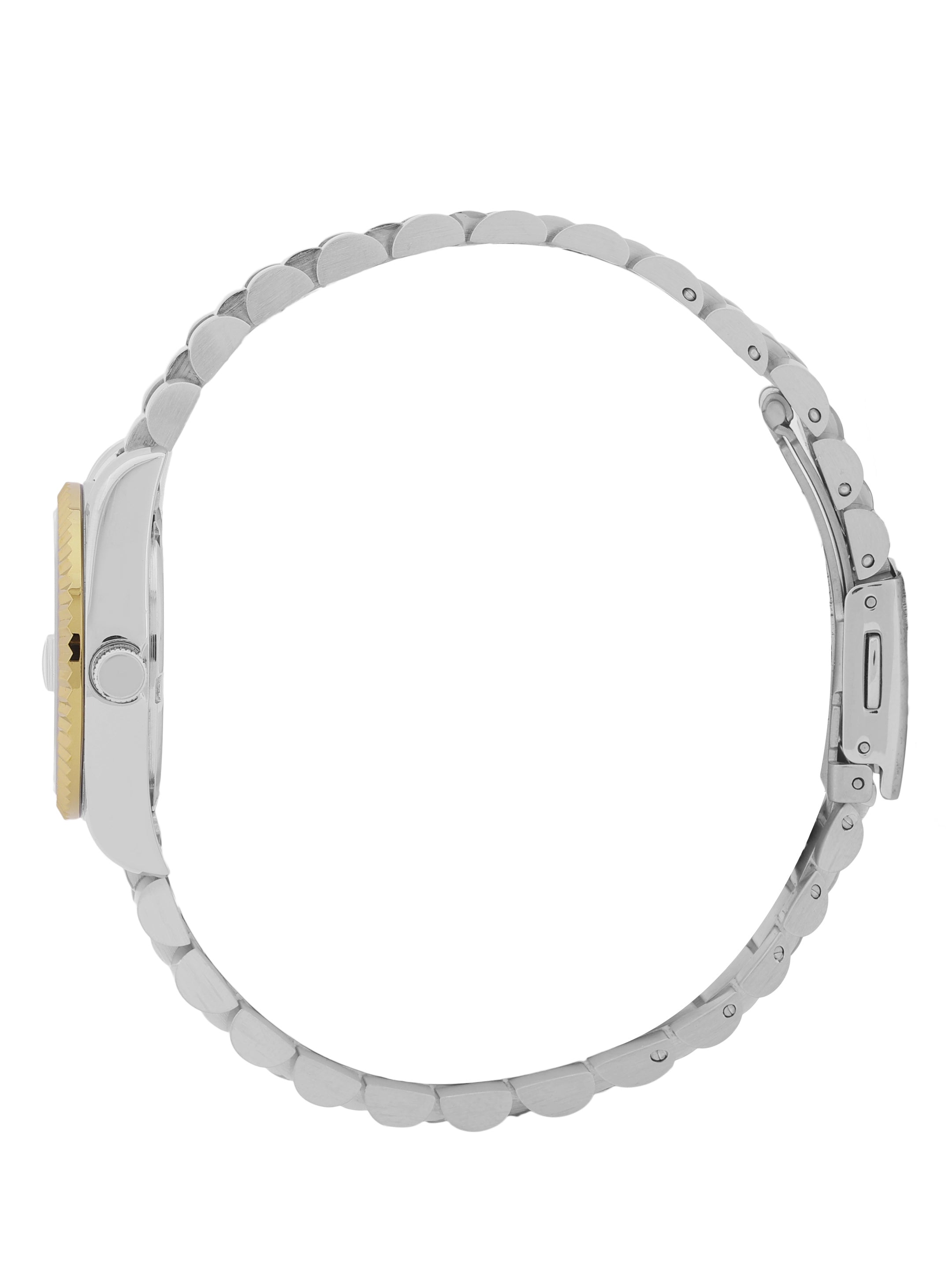 Daniel klein Premium Lady Dual-Tone IPS/IPG Dark Green Sunray Dial Stone Stainless Steel Watch DK.1.13924-5