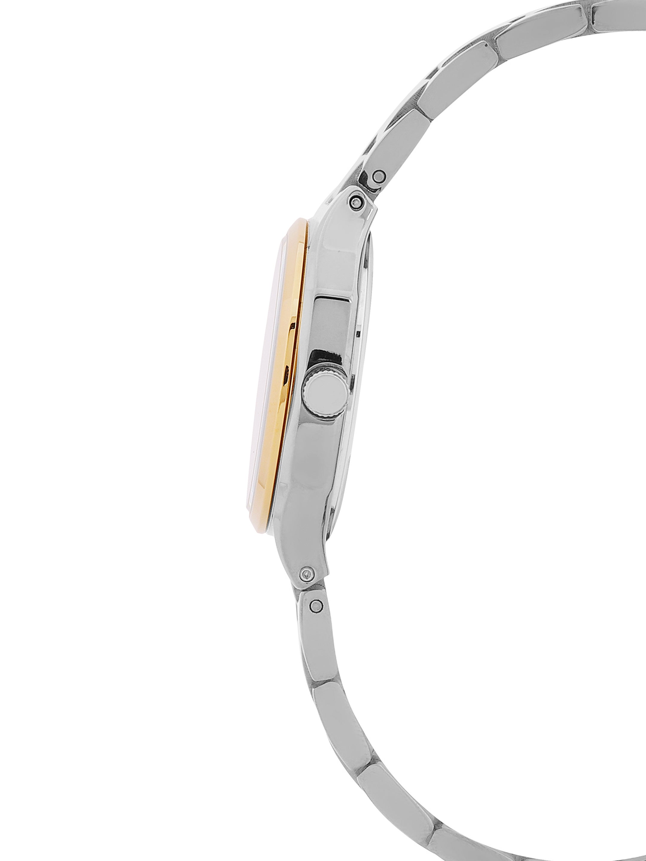 Daniel klein Premium Lady Dual-Tone IPS/IPG Silver Sunray Dial Stone Stainless Steel Watch DK.1.13916-4