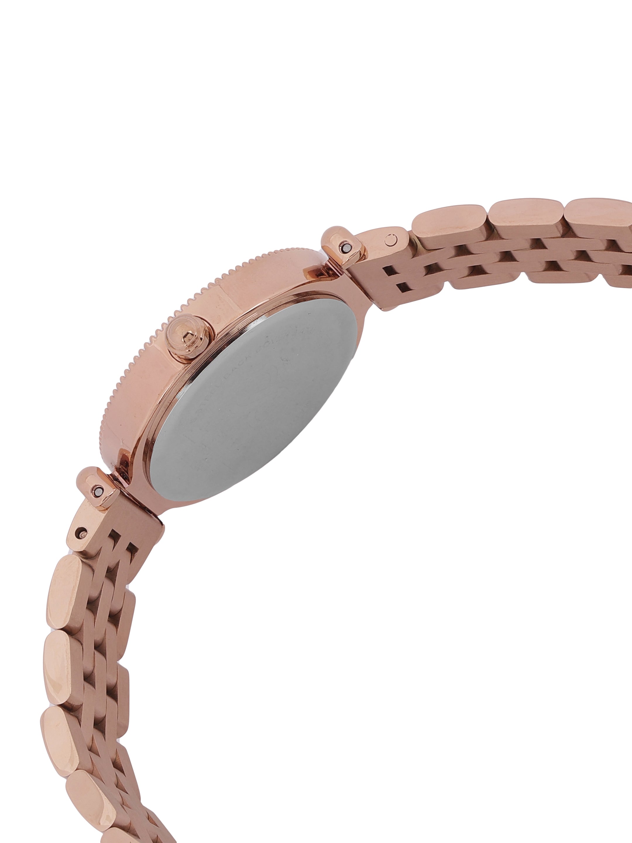 Daniel klein IP Pink R.Gold Blue MOP Sunray Dial Stone Watch for Women DK.1.13948-5