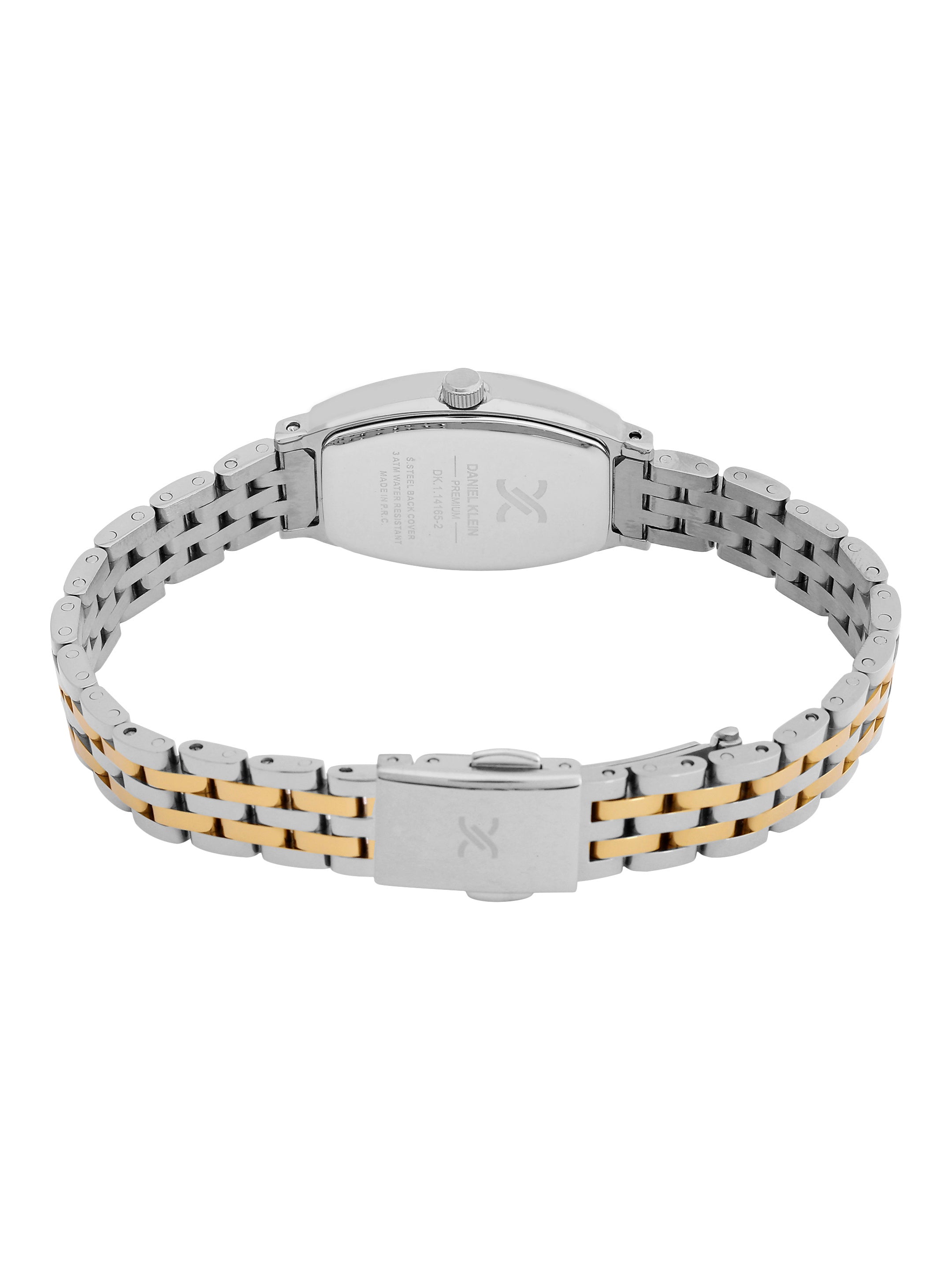 Daniel Klein Analog Silver Round Dial Silver and Gold Case Silver and Gold Strap Quartz Water-Resistant Wrist Watch for Women Girls, Ladies DK.1.14165-4