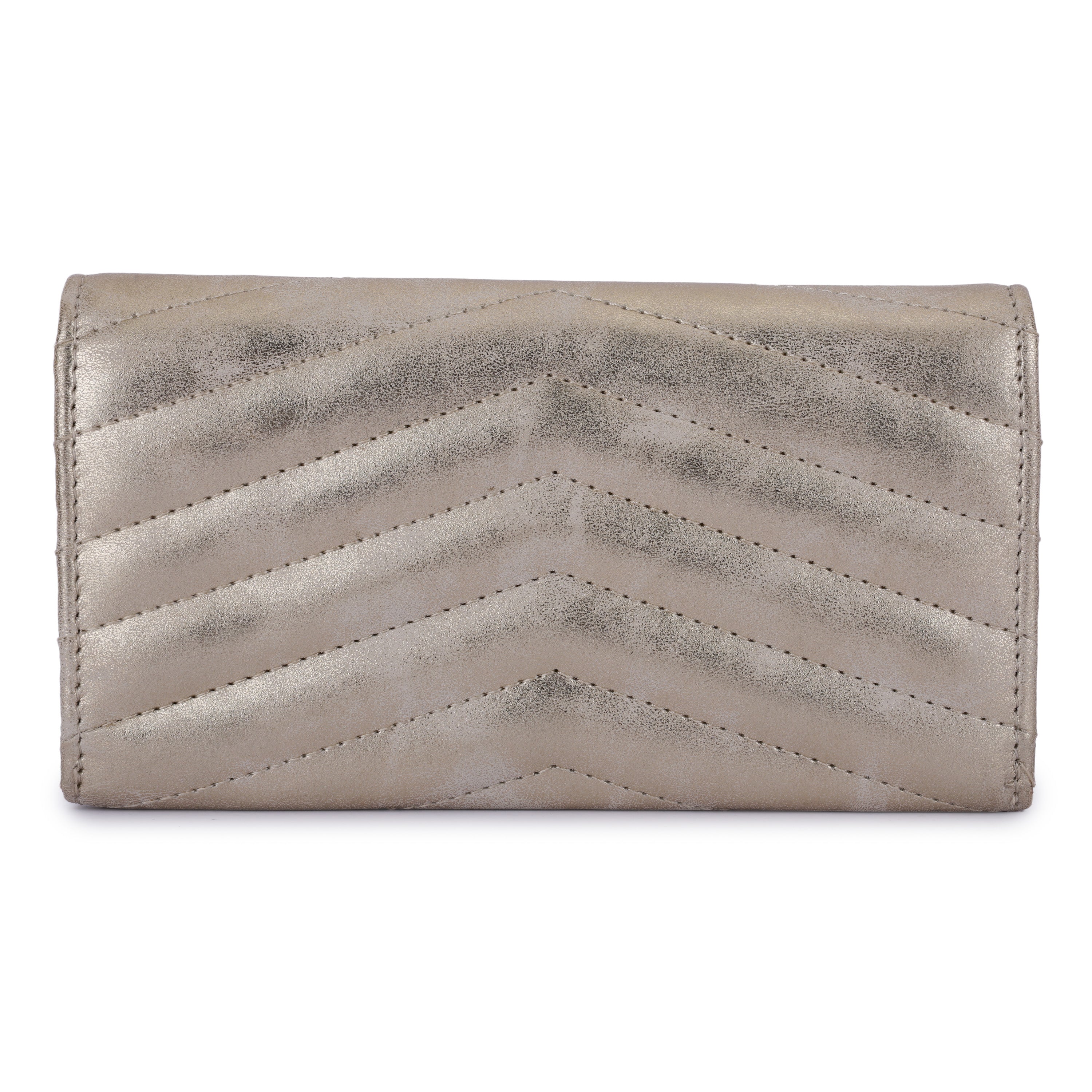 Daniel Klein Women’s Metallic Chevron Wallet – Matt Gold