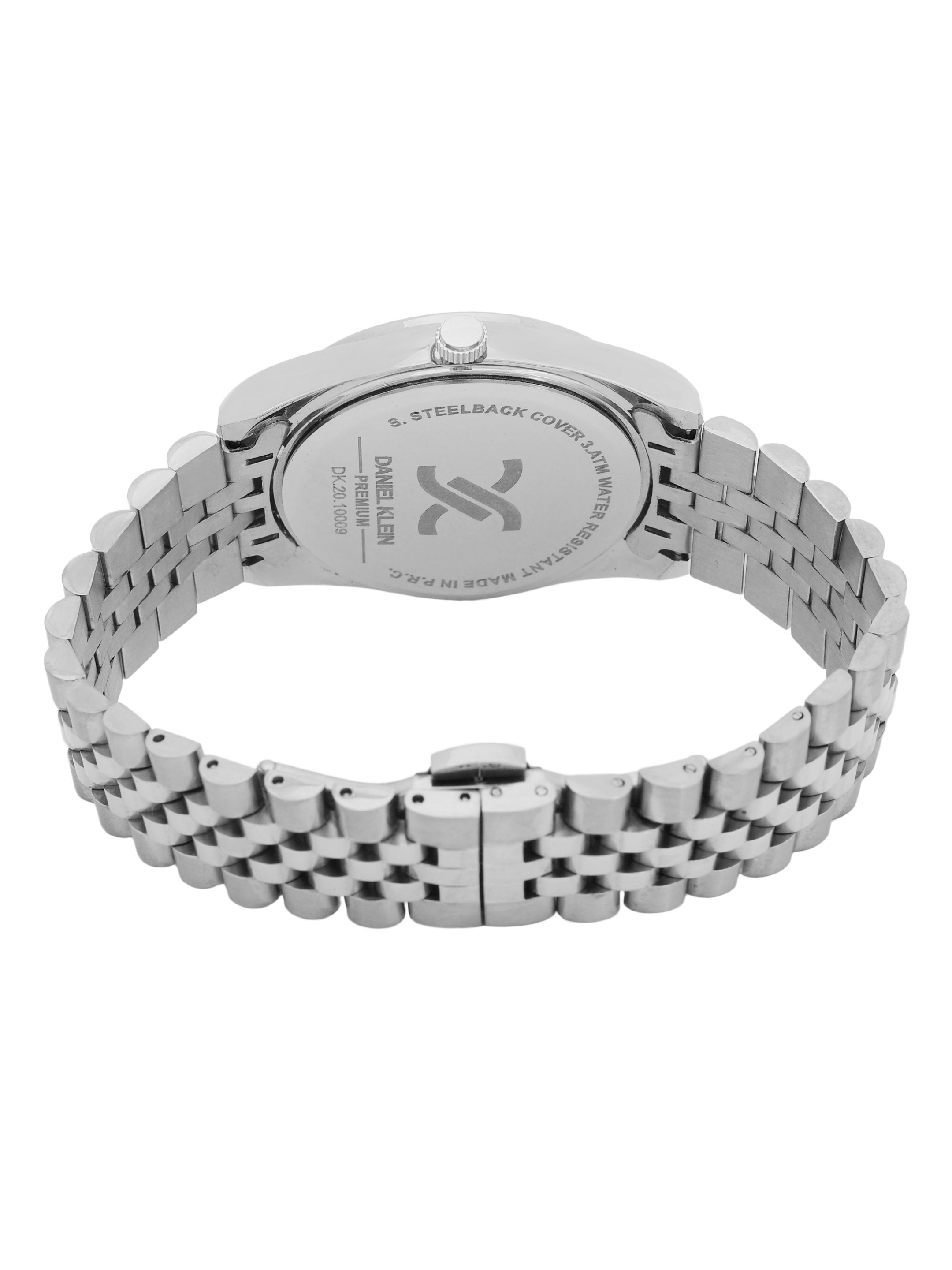 "Daniel Klein Women’s Silver Bracelet Watch – Classic Blue Dial, Elegant Design "