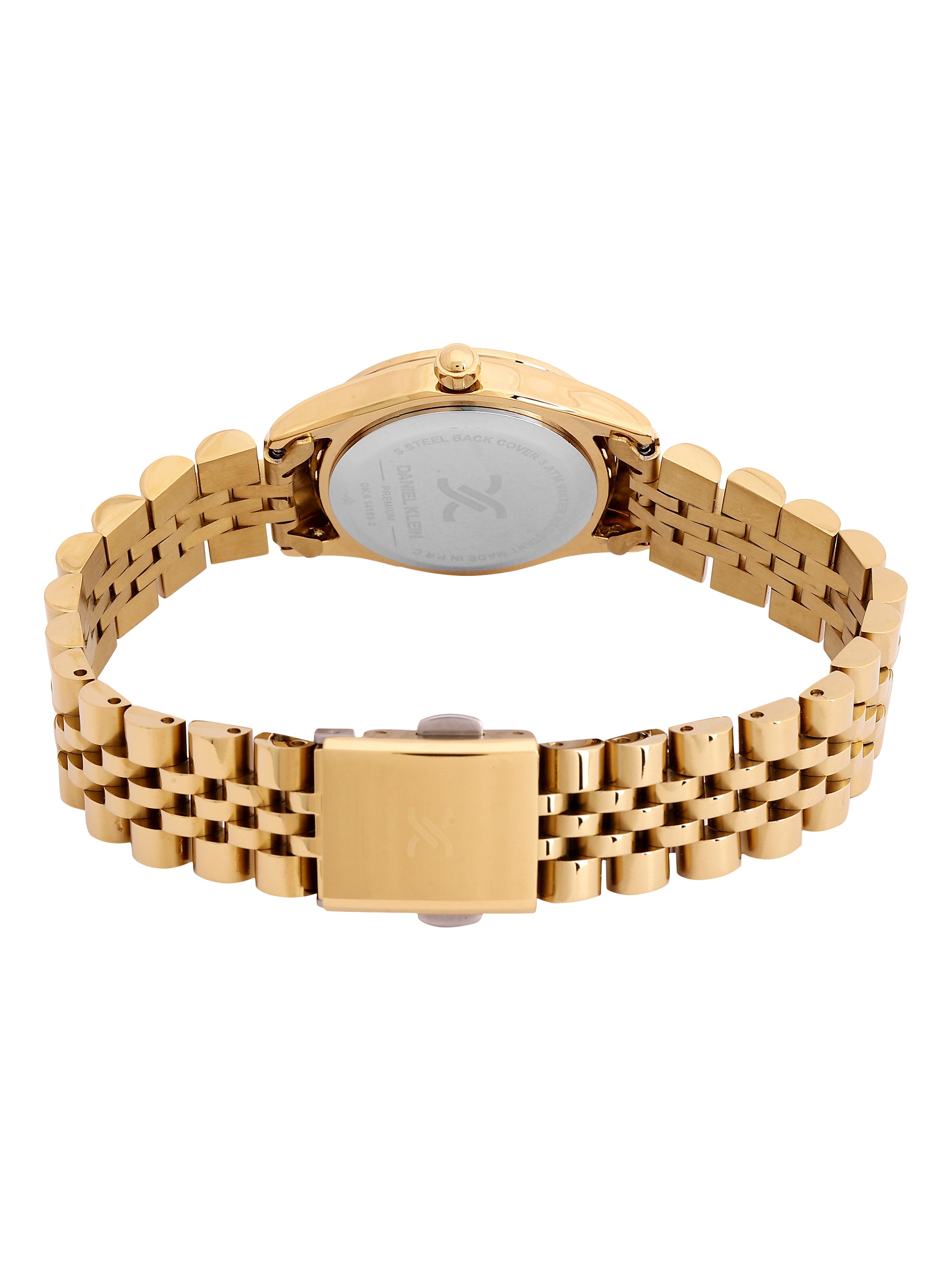 Daniel Klein Analog Silver Round Dial Pink Rose Gold Case Pink Rose Gold Strap Quartz Water-Resistant Wrist Watch for Women Girls, Ladies DK.6.14183-5