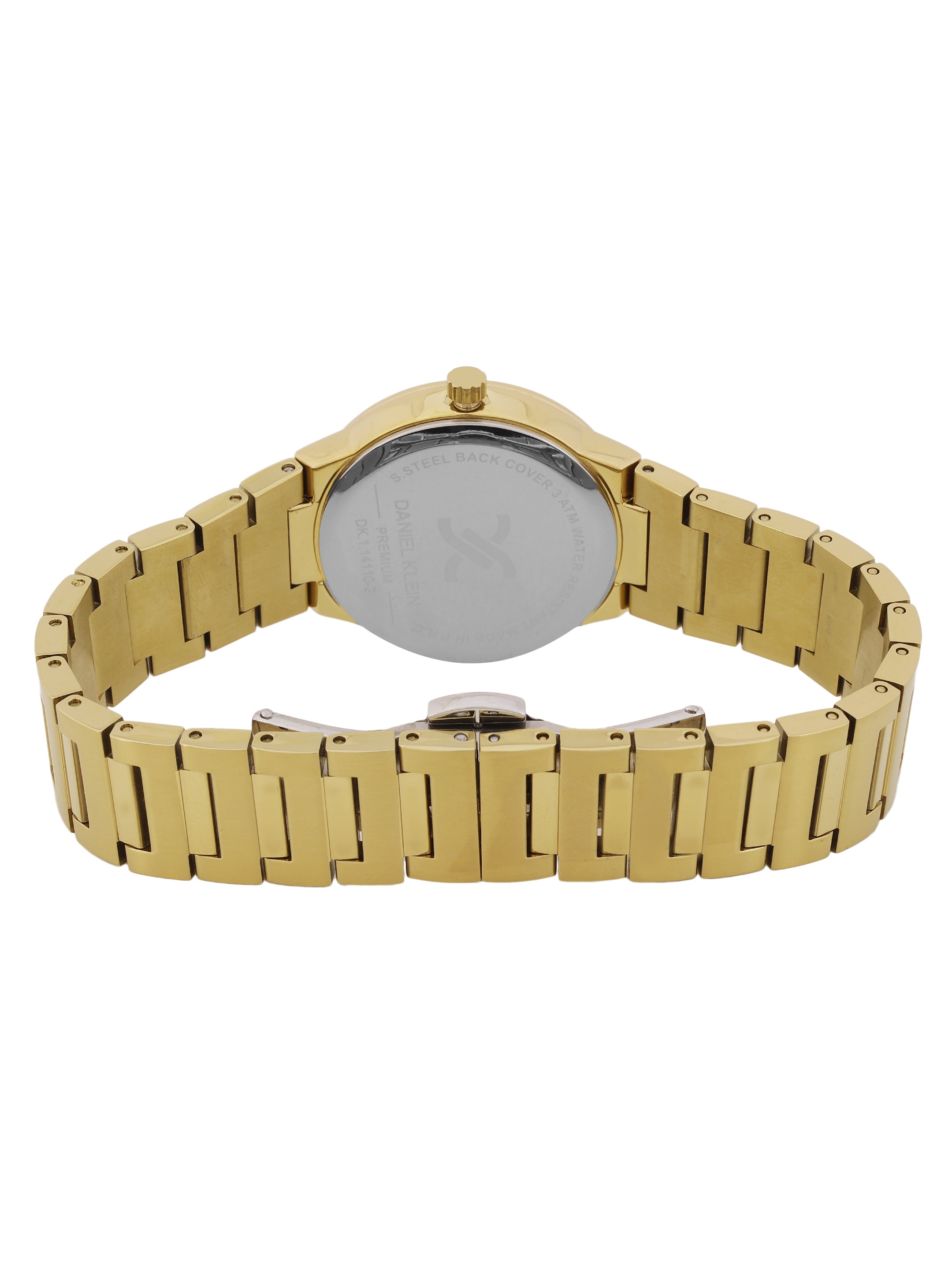 Daniel Klein Silver Dial Gold Strap Women’s Analog Watch DK.1.14110-2