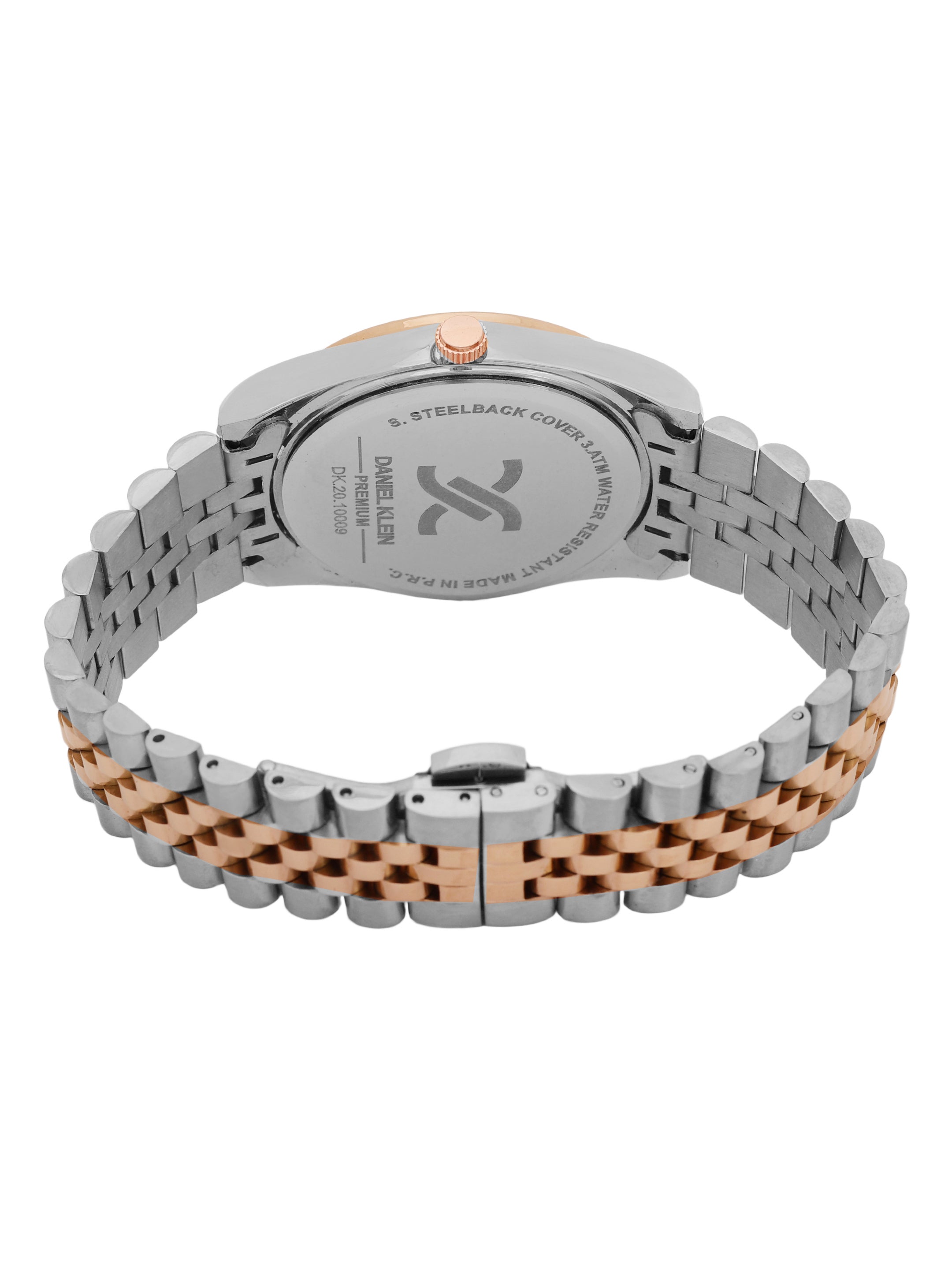 "Daniel Klein Women’s Rose & Silver Bracelet Watch – Teal Blue Dial, Premium Design "