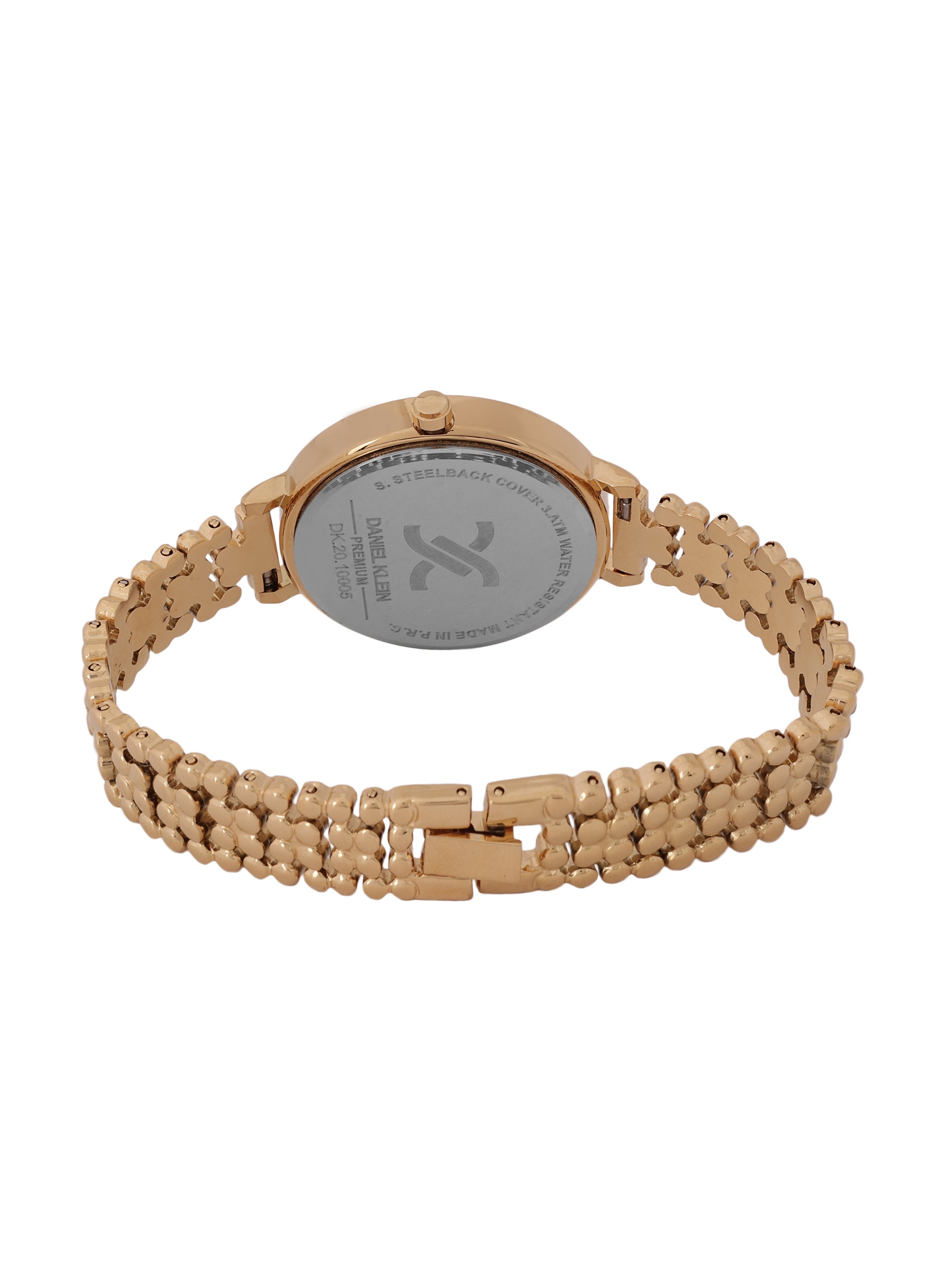 "Daniel Klein Women’s Gold Bracelet Watch – Elegant Silver Dial, Premium Design "