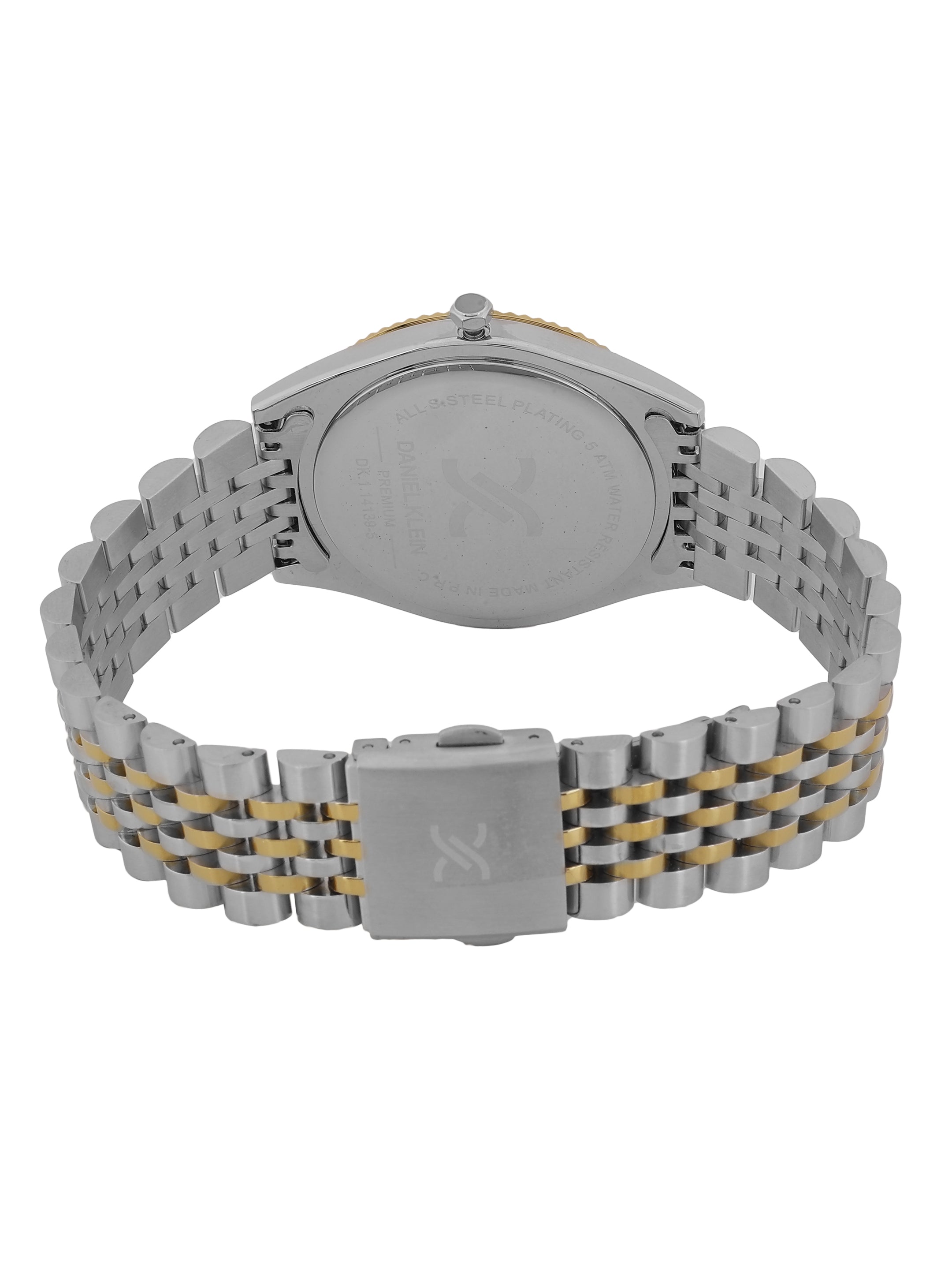 Daniel Klein Dark Green Dial Dual-Tone Gold Strap Men’s Analog Watch DK.1.14139-5