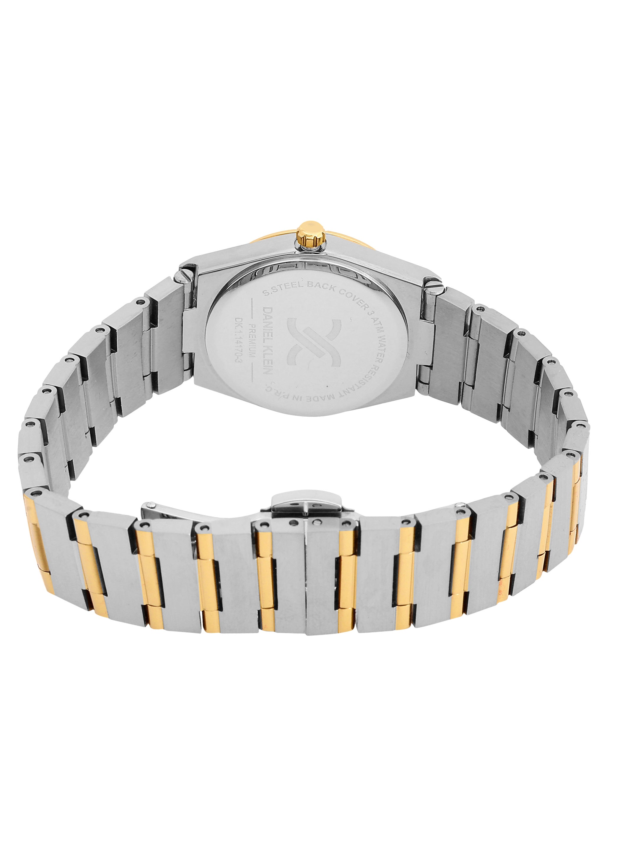 Daniel Klein Analog Dark Green Round Dial Silver and Gold Case Silver and Gold Strap Quartz Water-Resistant Wrist Watch for Women Girls, Ladies DK.1.14170-5