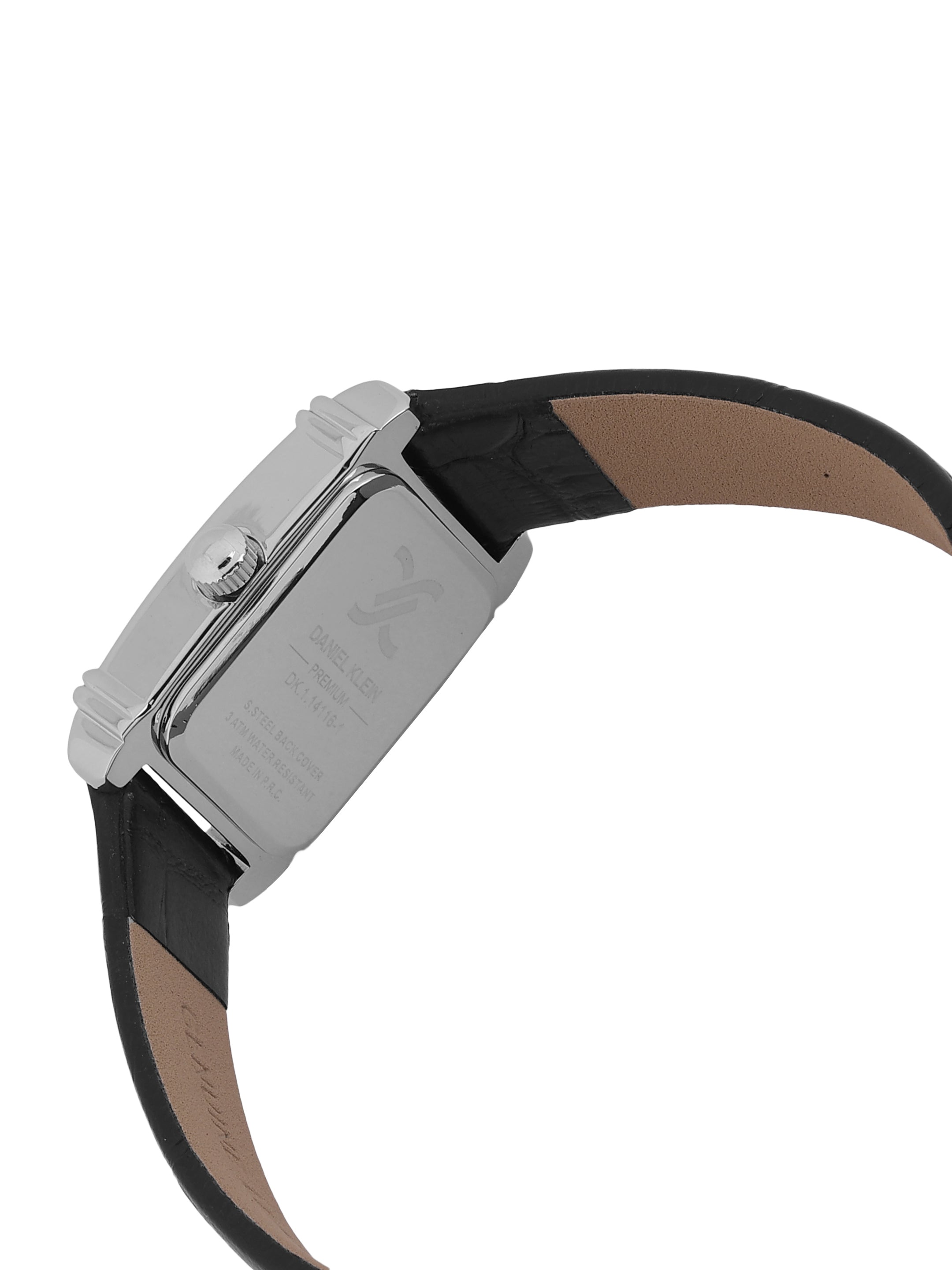 Daniel Klein Silver Dial Black Strap Women’s Analog Watch DK.1.14116-1