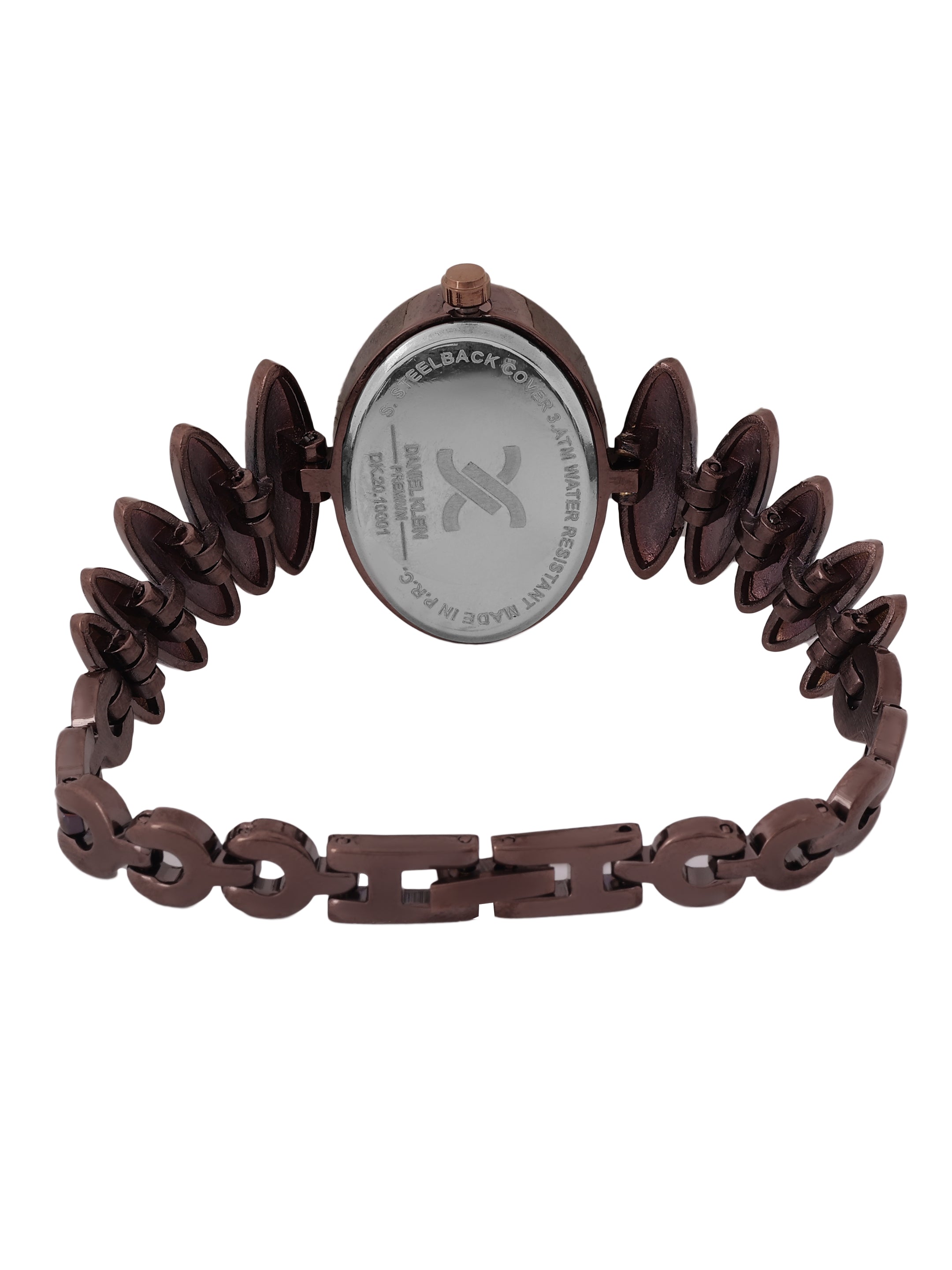 "Daniel Klein Women’s Brown Bracelet Watch – Elegant Maroon Oval Dial, Premium Design "