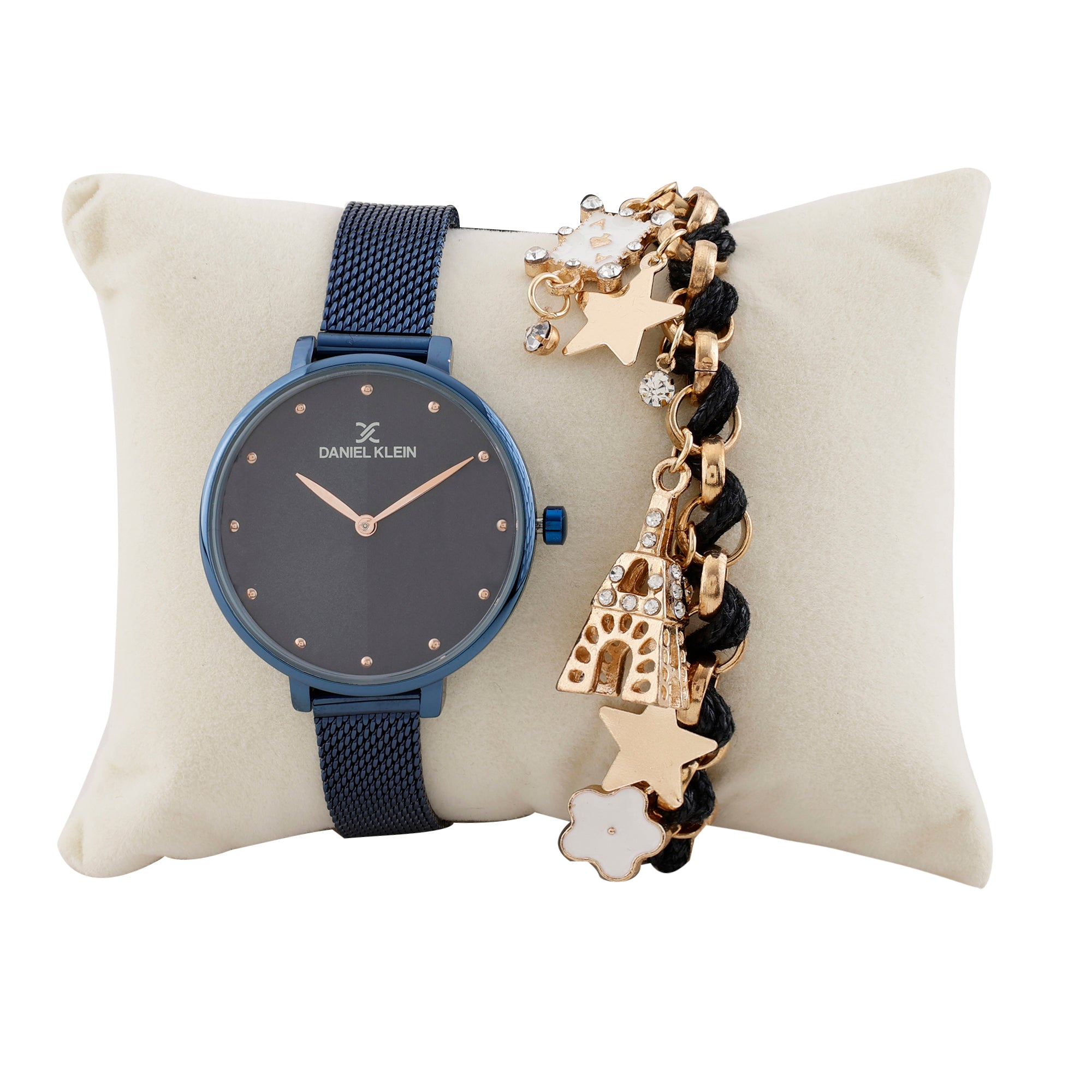 Daniel Klein Blue Dial Analog Gift Set Watch with Bracelet For Women (Pack of 2)