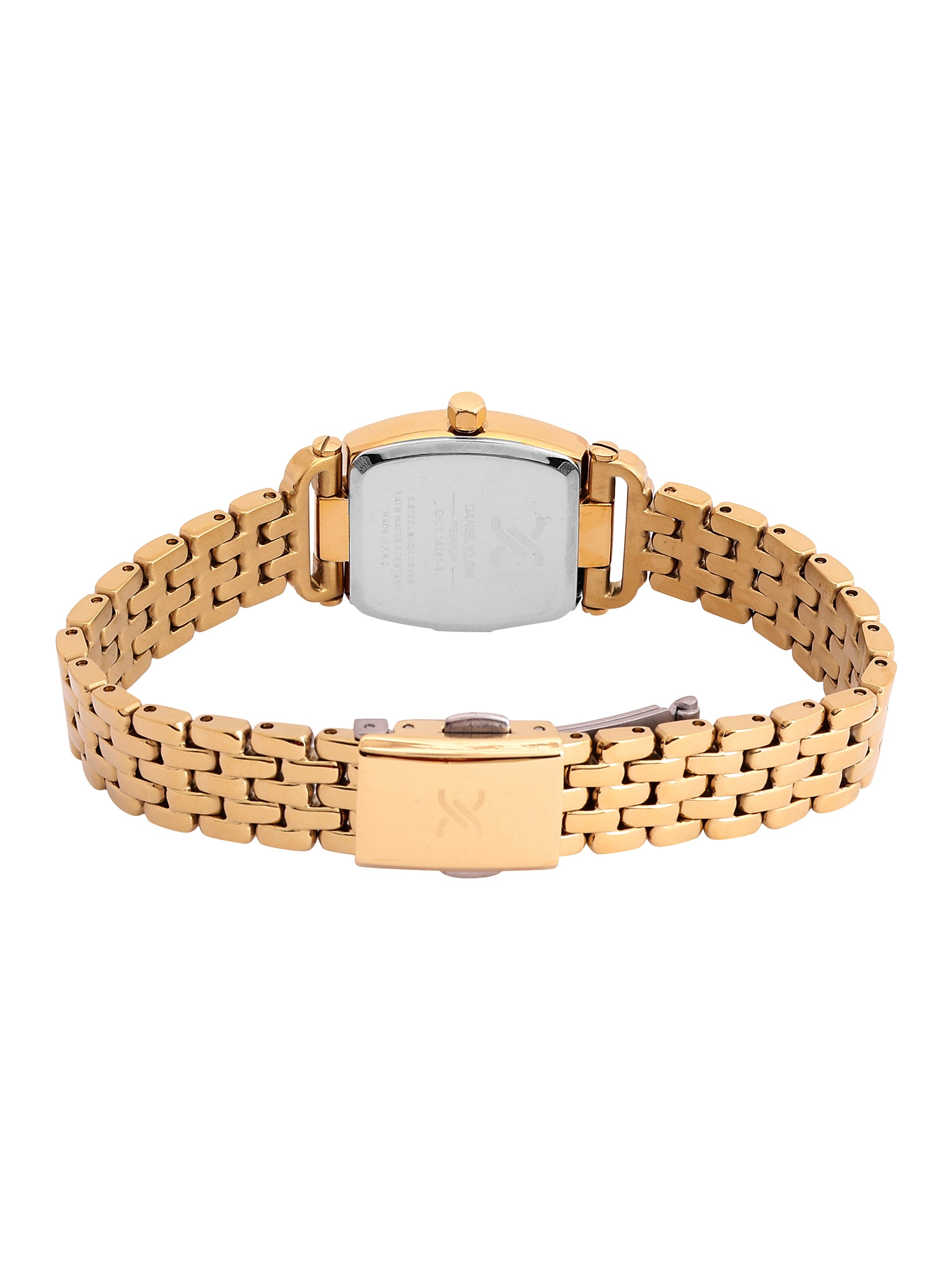 Daniel Klein Analog L.R.Gold Round Dial Pink Rose Gold Case Pink Rose Gold Strap Quartz Water-Resistant Wrist Watch for Women Girls, Ladies DK.1.14281-5