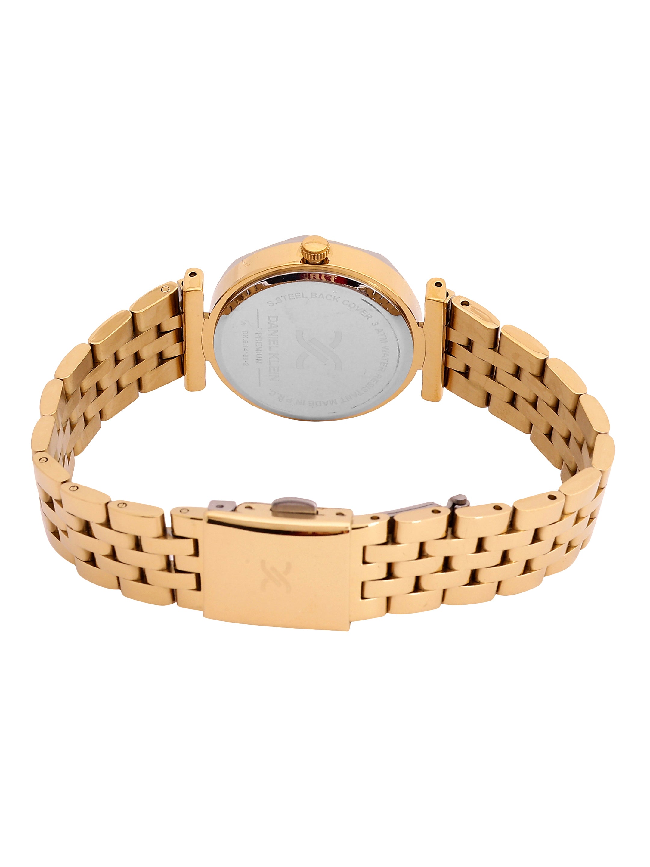 Daniel Klein Analog Blue Round Dial Pink Rose Gold/Blue Case Pink Rose Gold Strap Quartz Water-Resistant Wrist Watch for Women Girls, Ladies DK.6.14189-5