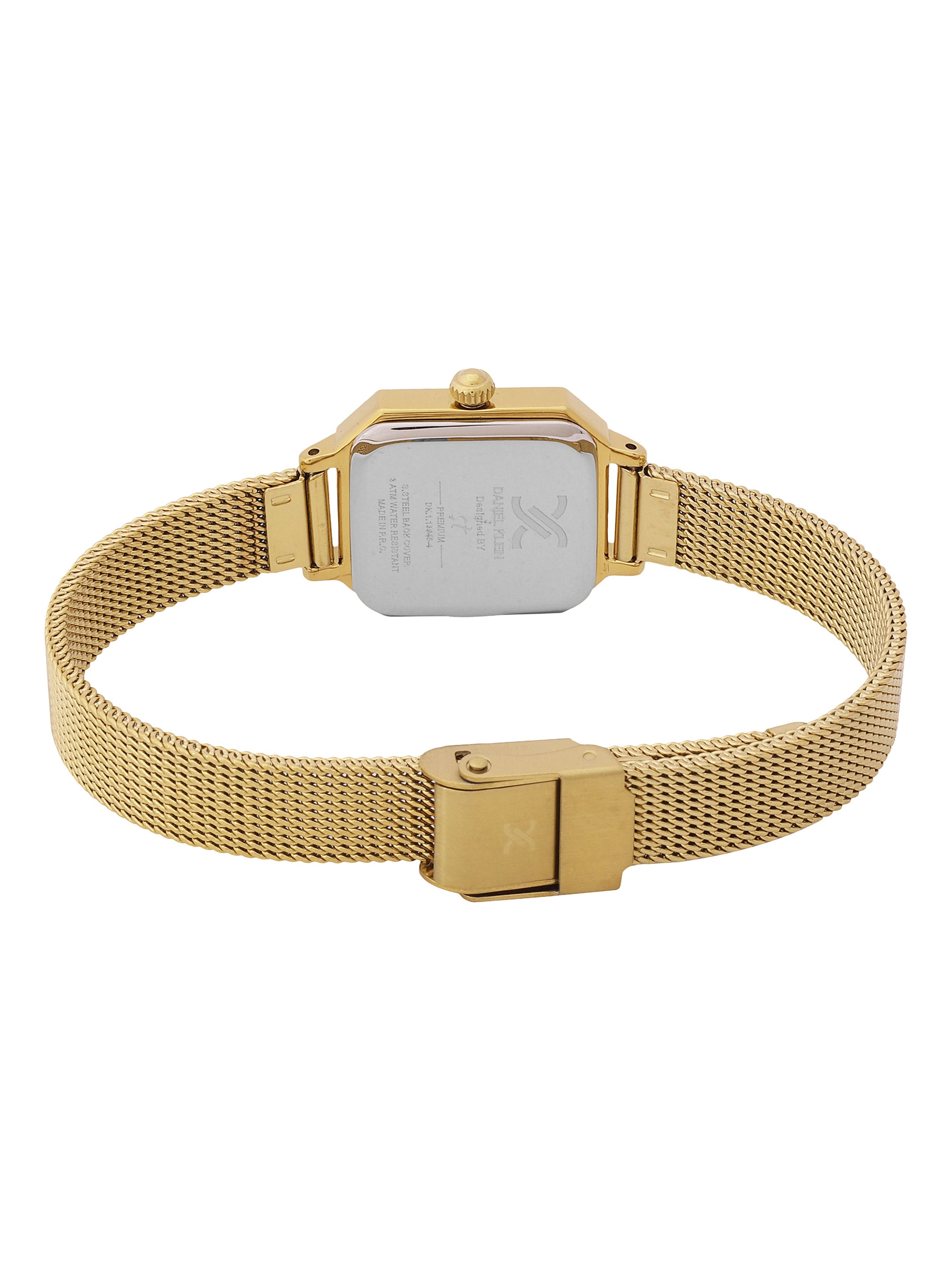 Daniel klein Premium Lady Silver Sunray Dial Gold Mesh Watch DK.1.13945-3