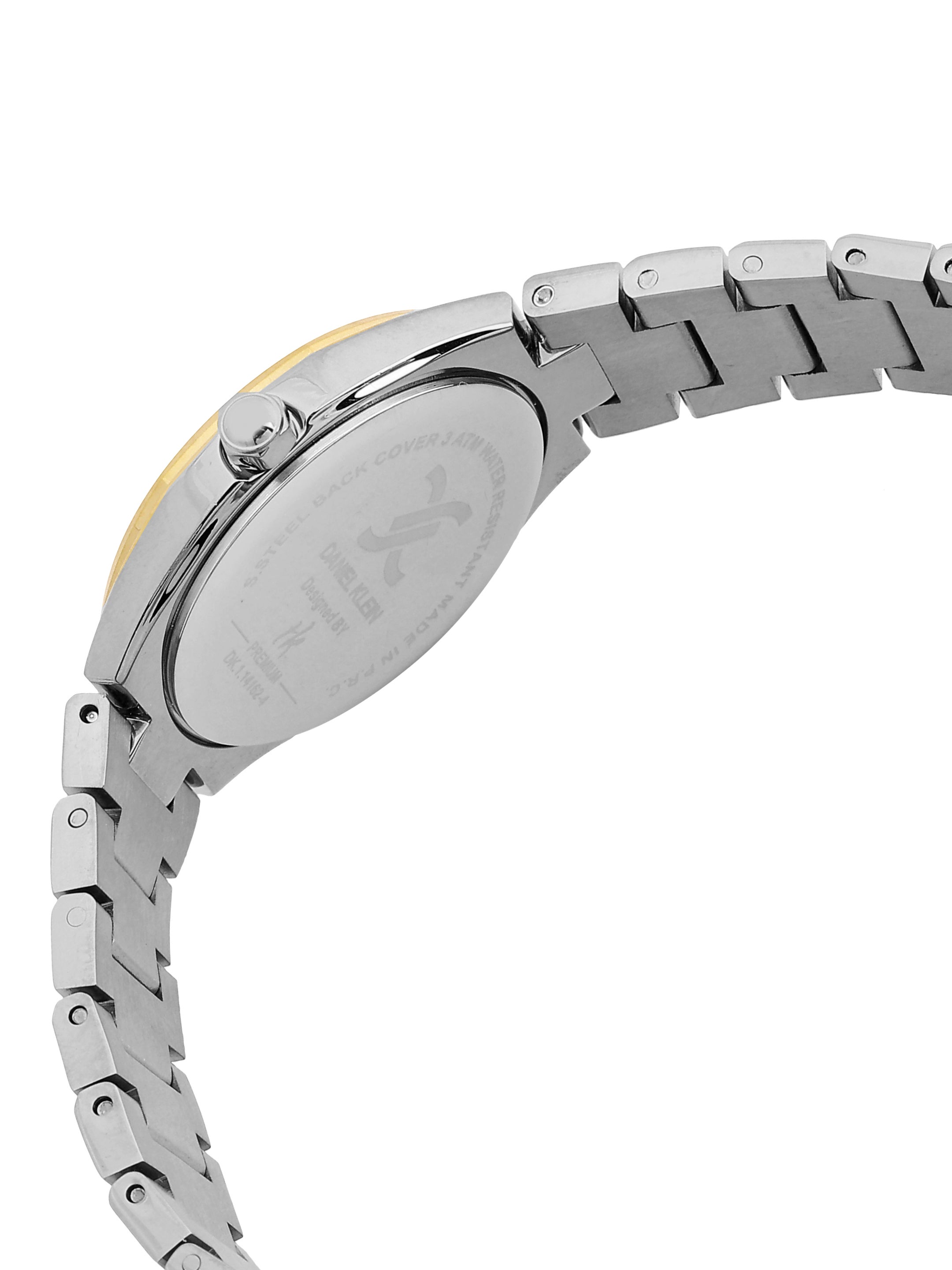 Daniel Klein Analog Silver Round Dial Silver and Gold Case Silver and Gold Strap Quartz Water-Resistant Wrist Watch for Women Girls, Ladies DK.1.14162-5