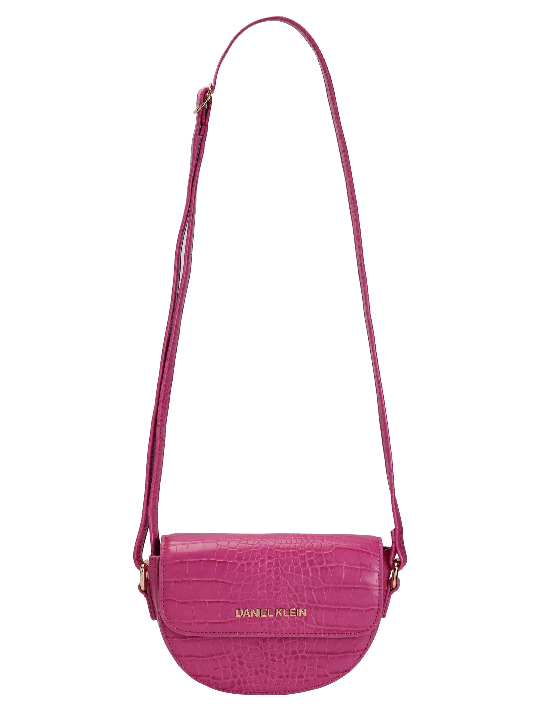 Daniel Klein Exclusive Snake Skin Pattern Women Cross-Body Sling - Pink