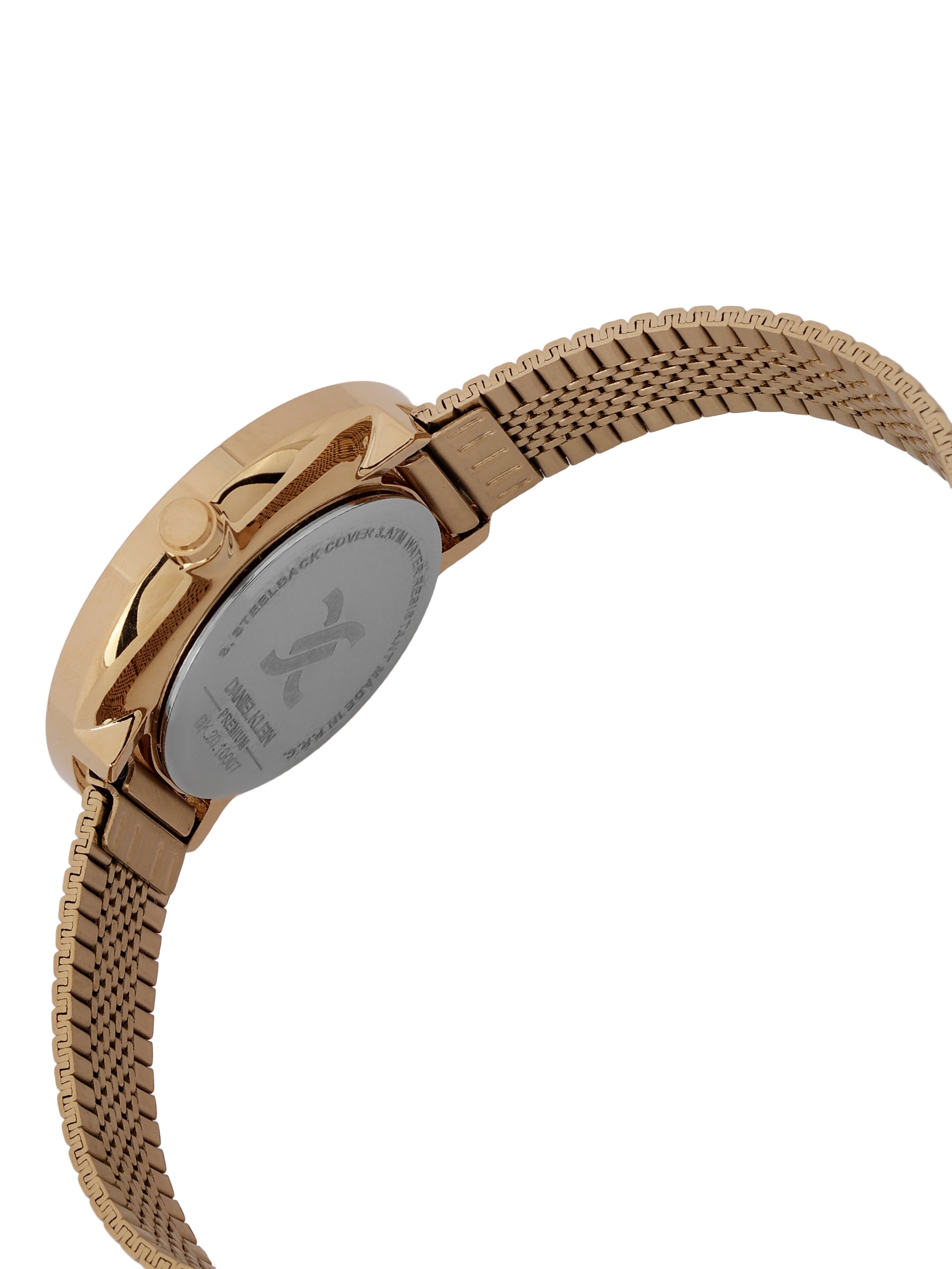 "Daniel Klein Women’s Gold Watch – Luxury Green Dial, Stylish Bracelet Design "