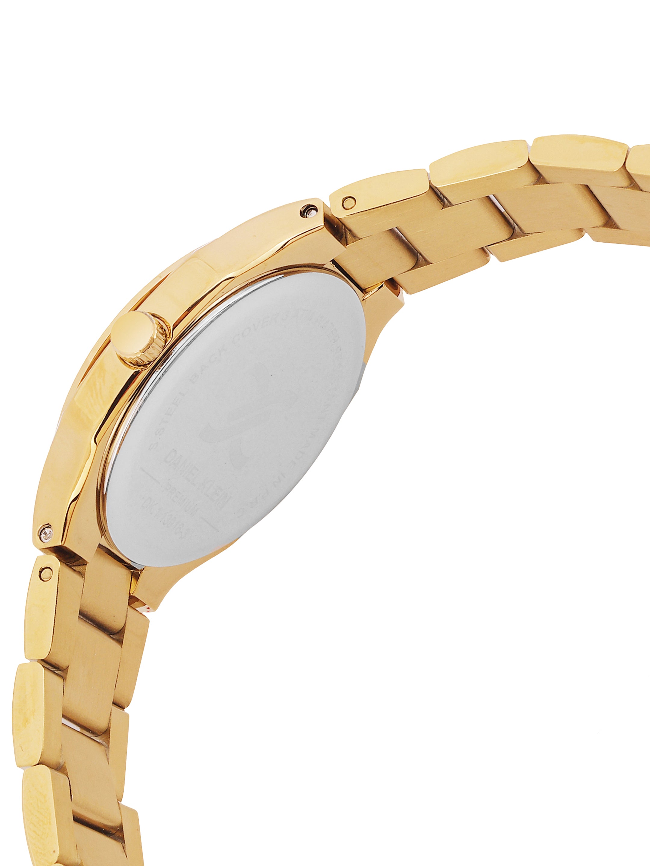 Daniel klein Premium Lady IPG Silver Sunray Dial Stone Stainless Steel Watch DK.1.13916-3