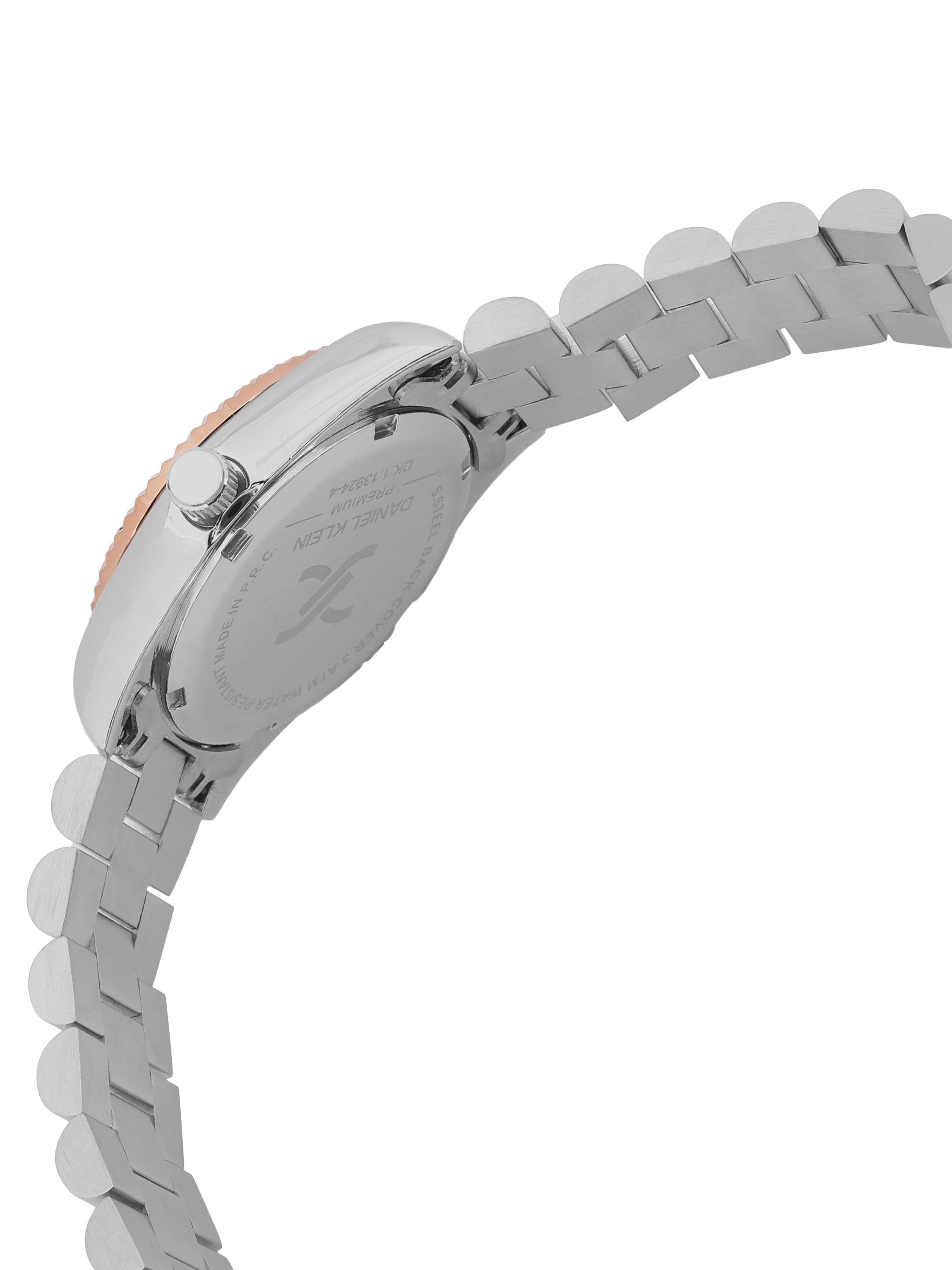 Daniel klein Premium Lady IPS/IP Pink R.Gold Red Sunray Dial Stone Stainless Steel Watch DK.1.13924-6