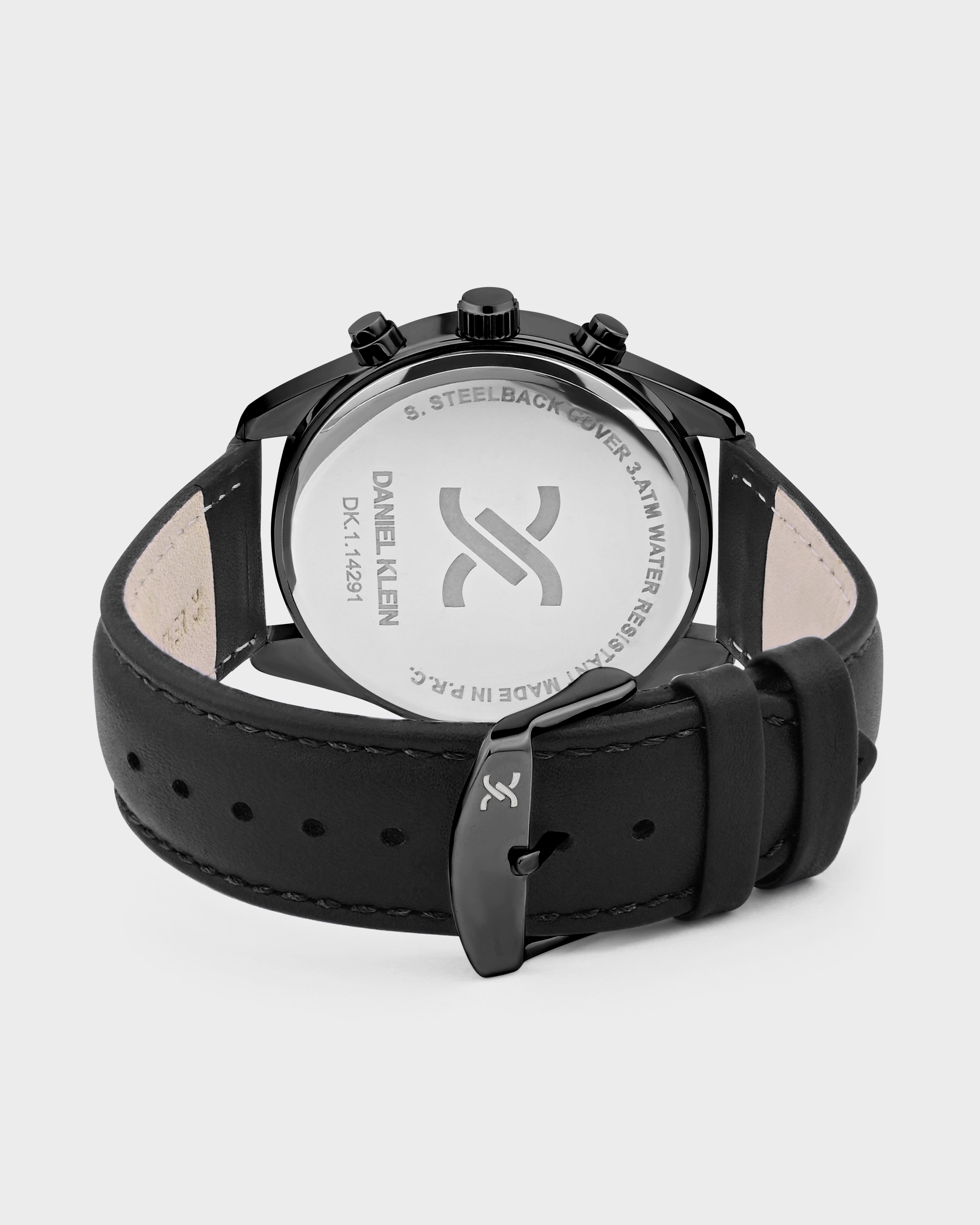 Grey Dial with leather strap watch for men - DK.1.14291-3