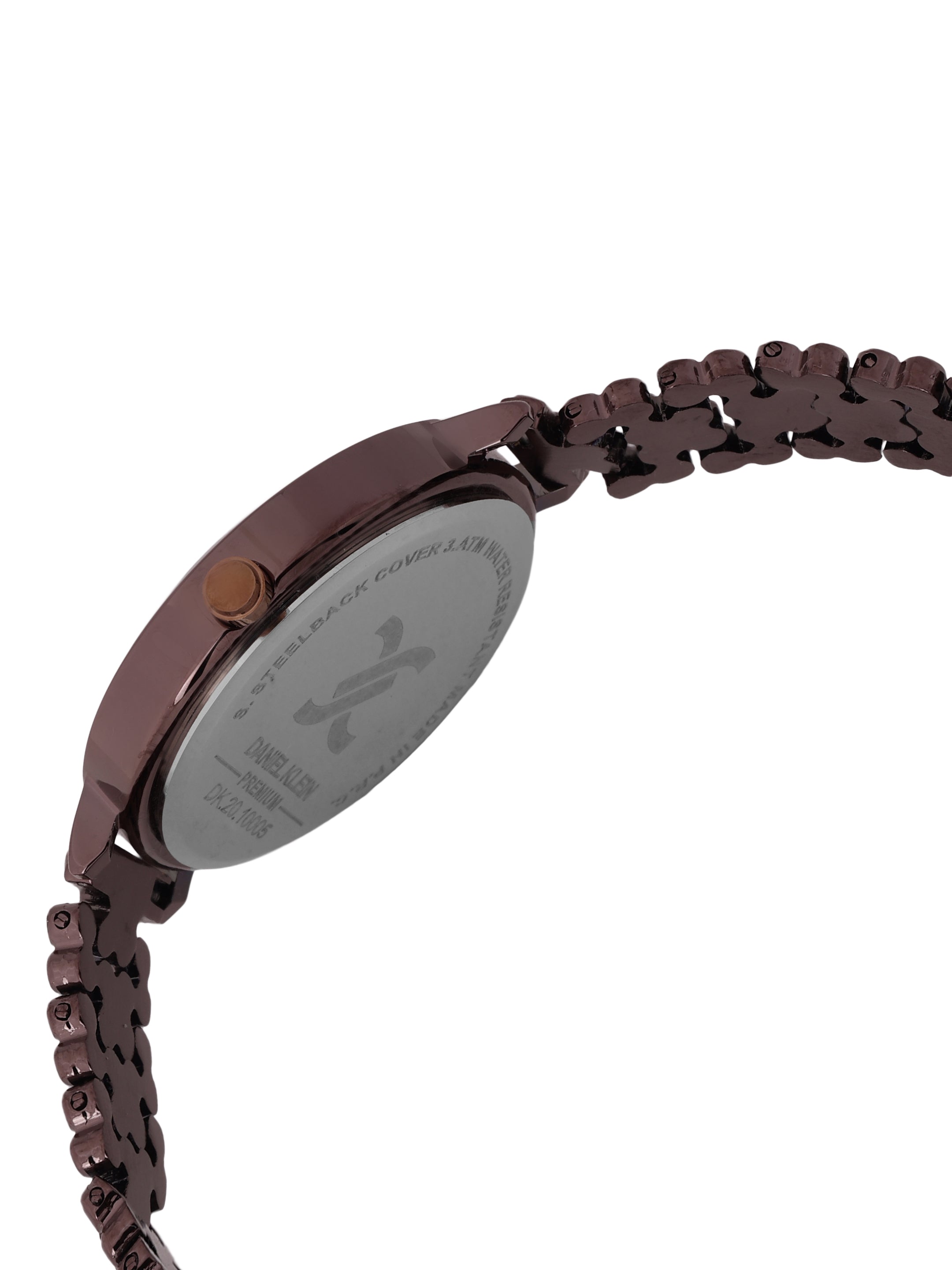 "Daniel Klein Women’s Brown Bracelet Watch – Elegant Silver Dial, Classic Design "