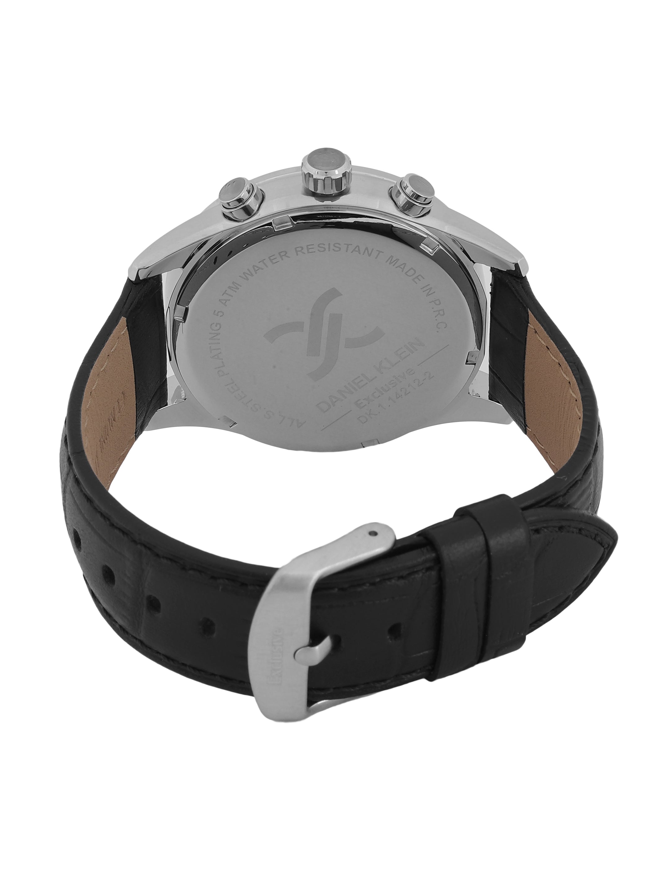 Daniel Klein Exclusive Silver Dial Black Strap Men’s Analog Watch DK.1.14212-1