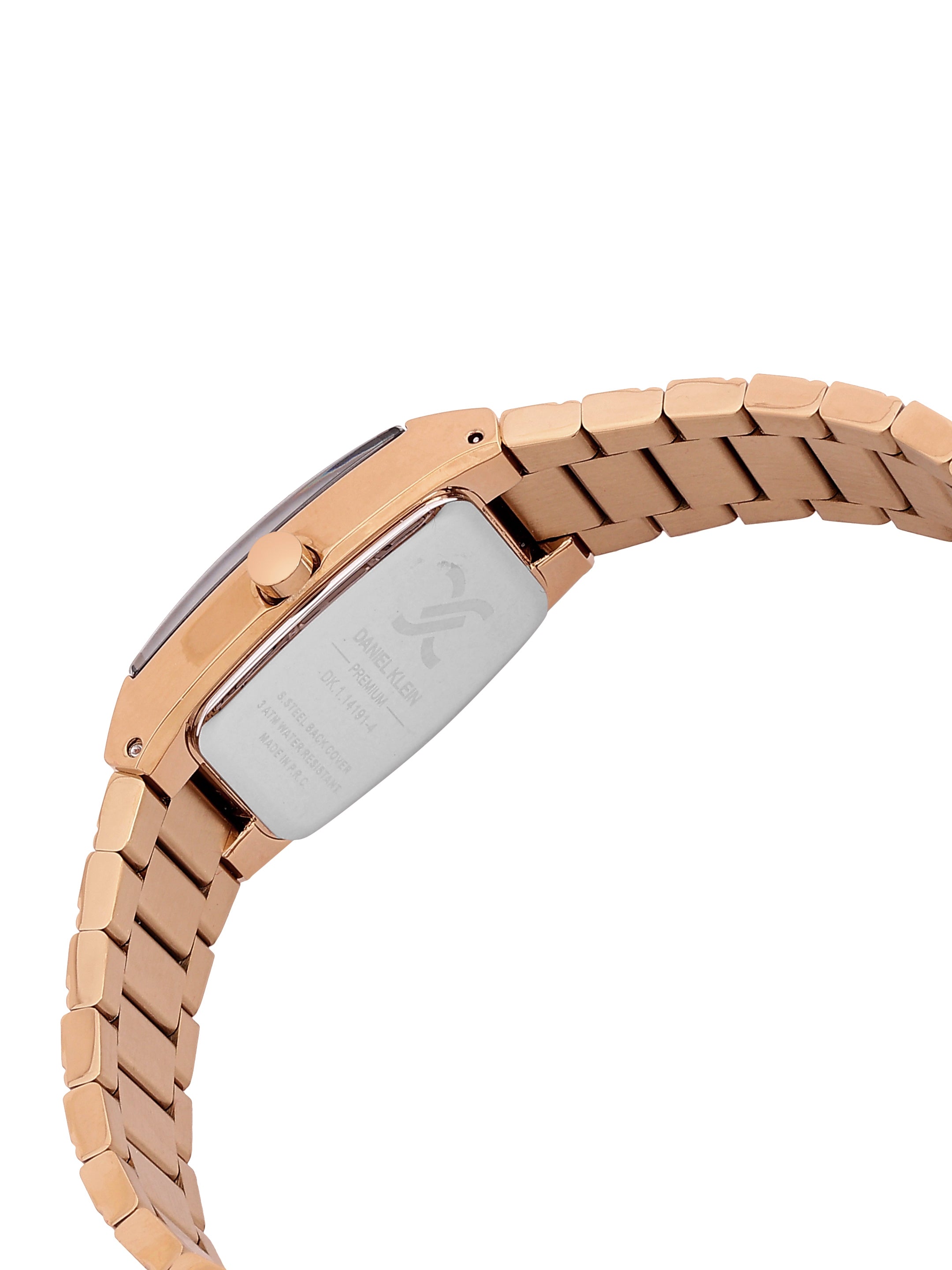 Daniel Klein Analog Blue Round Dial Pink Rose Gold/Blue Case Pink Rose Gold Strap Quartz Water-Resistant Wrist Watch for Women Girls, Ladies DK.1.14191-5