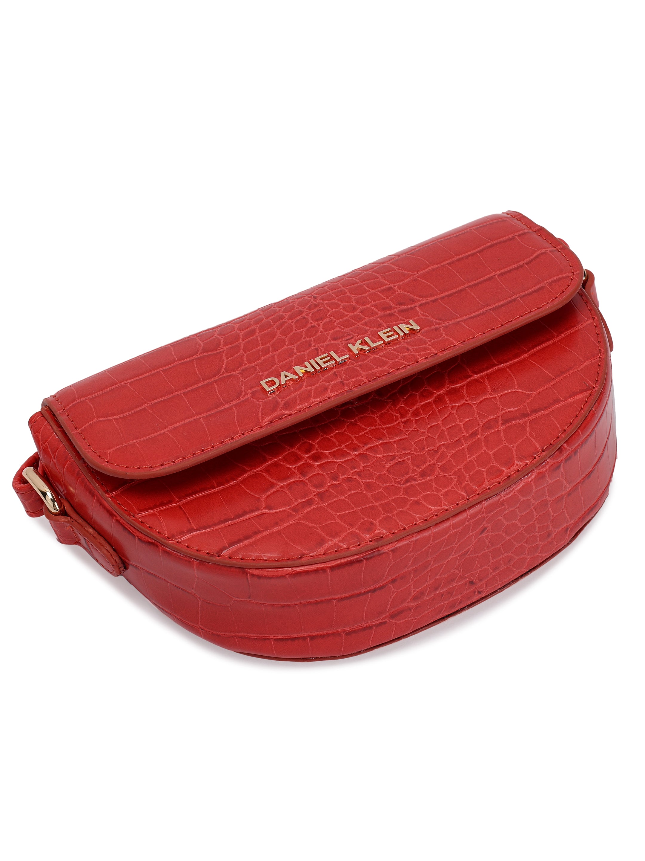 Daniel Klein Exclusive Snake Skin Pattern Women Cross-Body Sling - Red