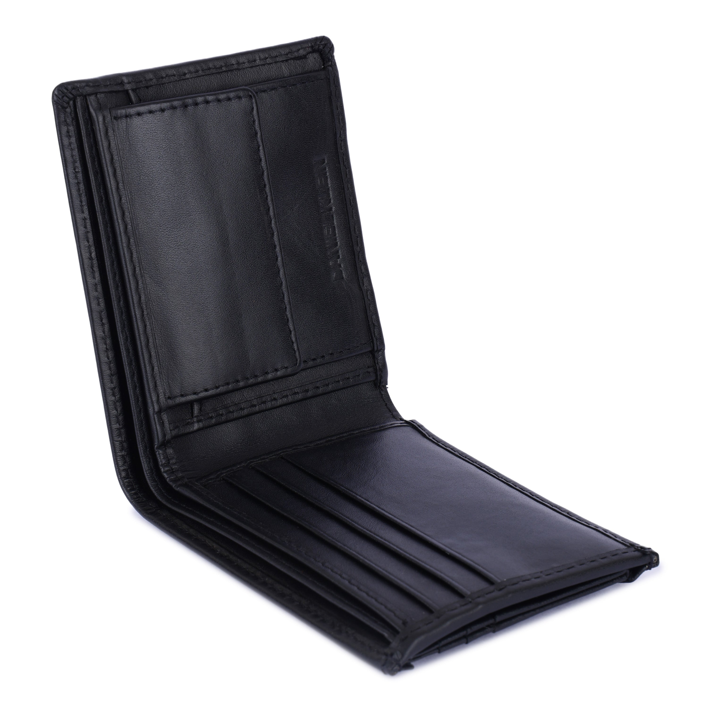 Daniel Klein Men’s Genuine Leather Wallet – Slim Black Edition with Detachable Card Holder