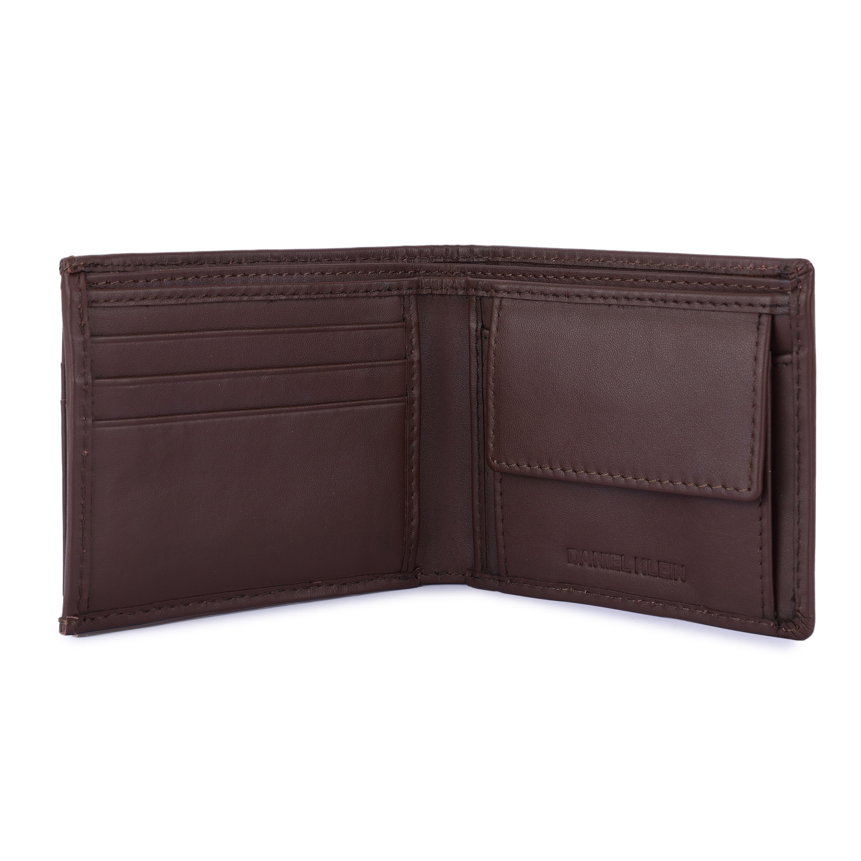 Daniel Klein Men’s Genuine Leather Wallet – Slim Brown Edition with Detachable Card Holder