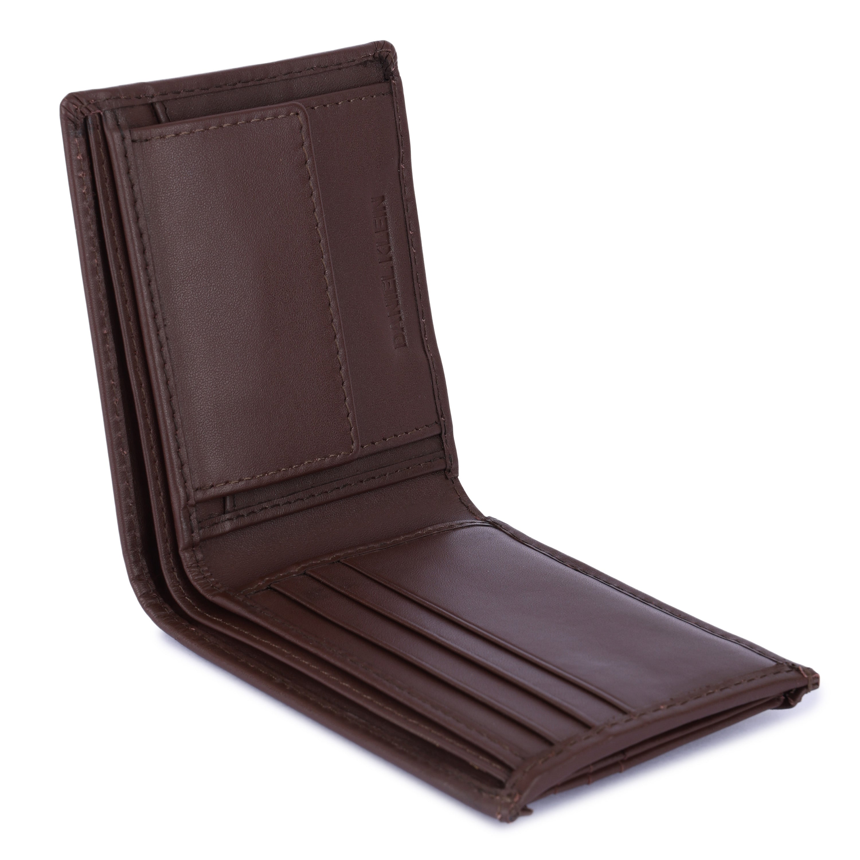 Daniel Klein Men’s Genuine Leather Wallet – Slim Brown Edition with Detachable Card Holder