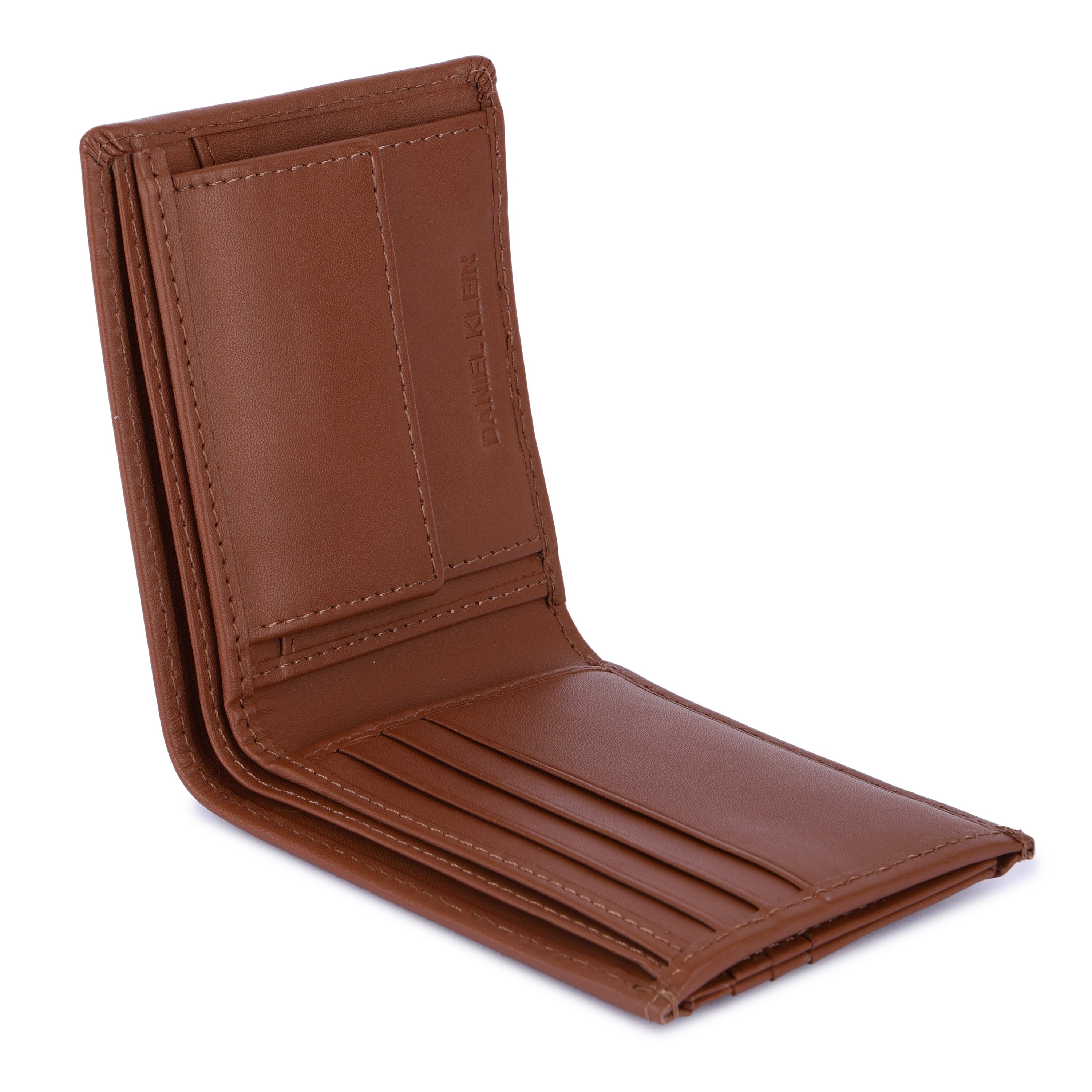 Daniel Klein Men’s Genuine Leather Wallet – Slim Tan Edition with Detachable Card Holder