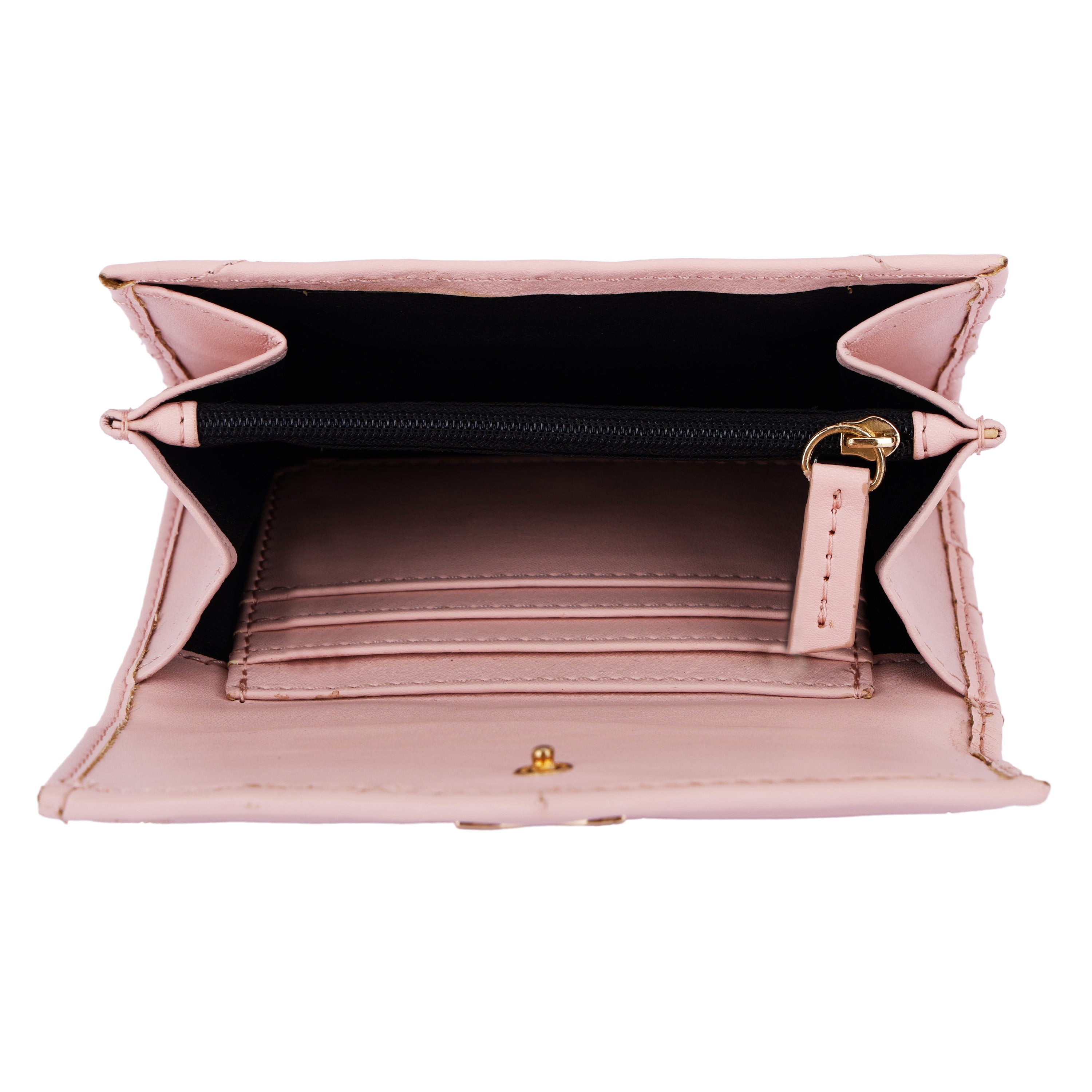 Daniel Klein Women’s Chevron Textured One Fold Wallet – Pastel Pink