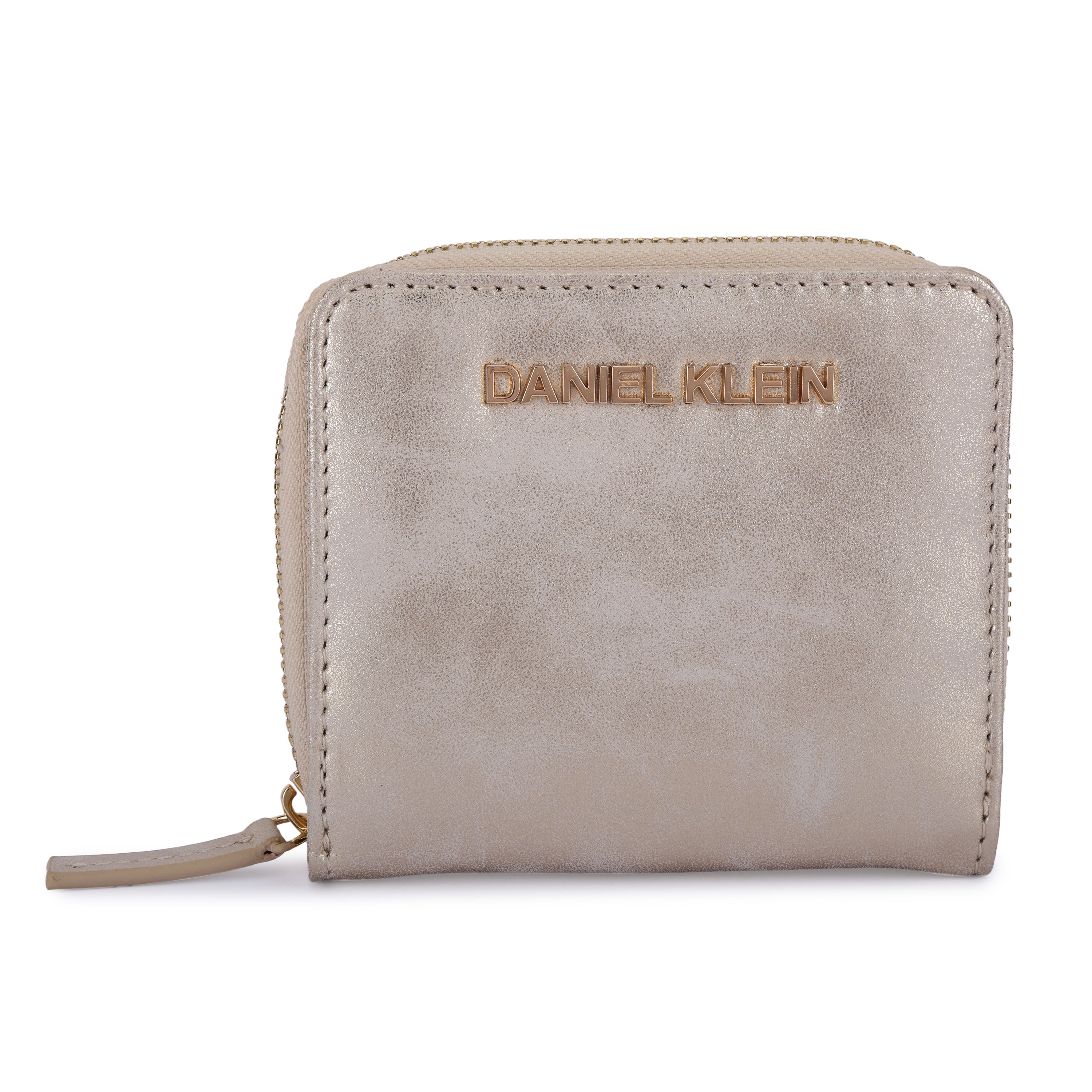 Daniel Klein Metallic Gold Zipped with Button Women’s Wallet