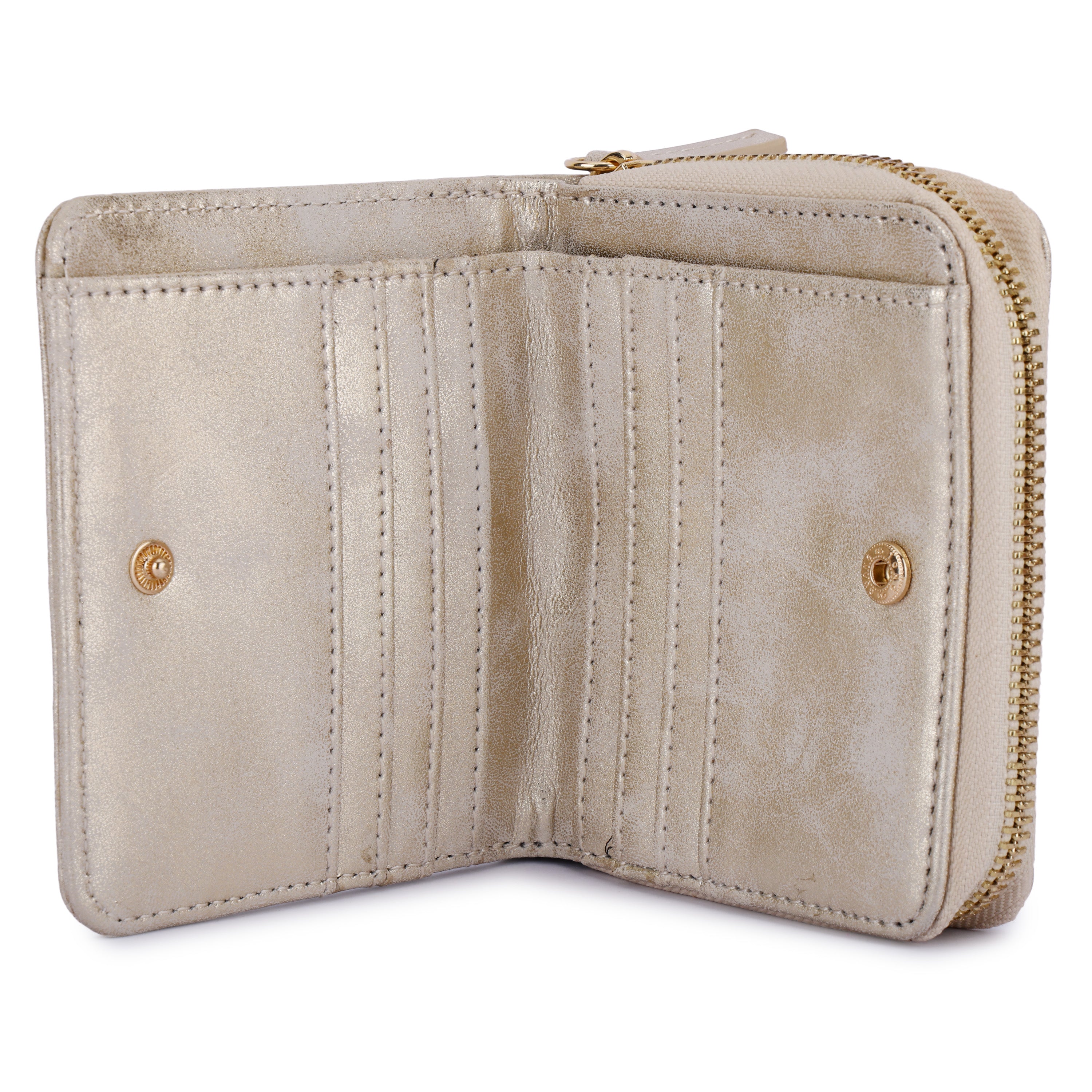 Daniel Klein Metallic Gold Zipped with Button Women’s Wallet