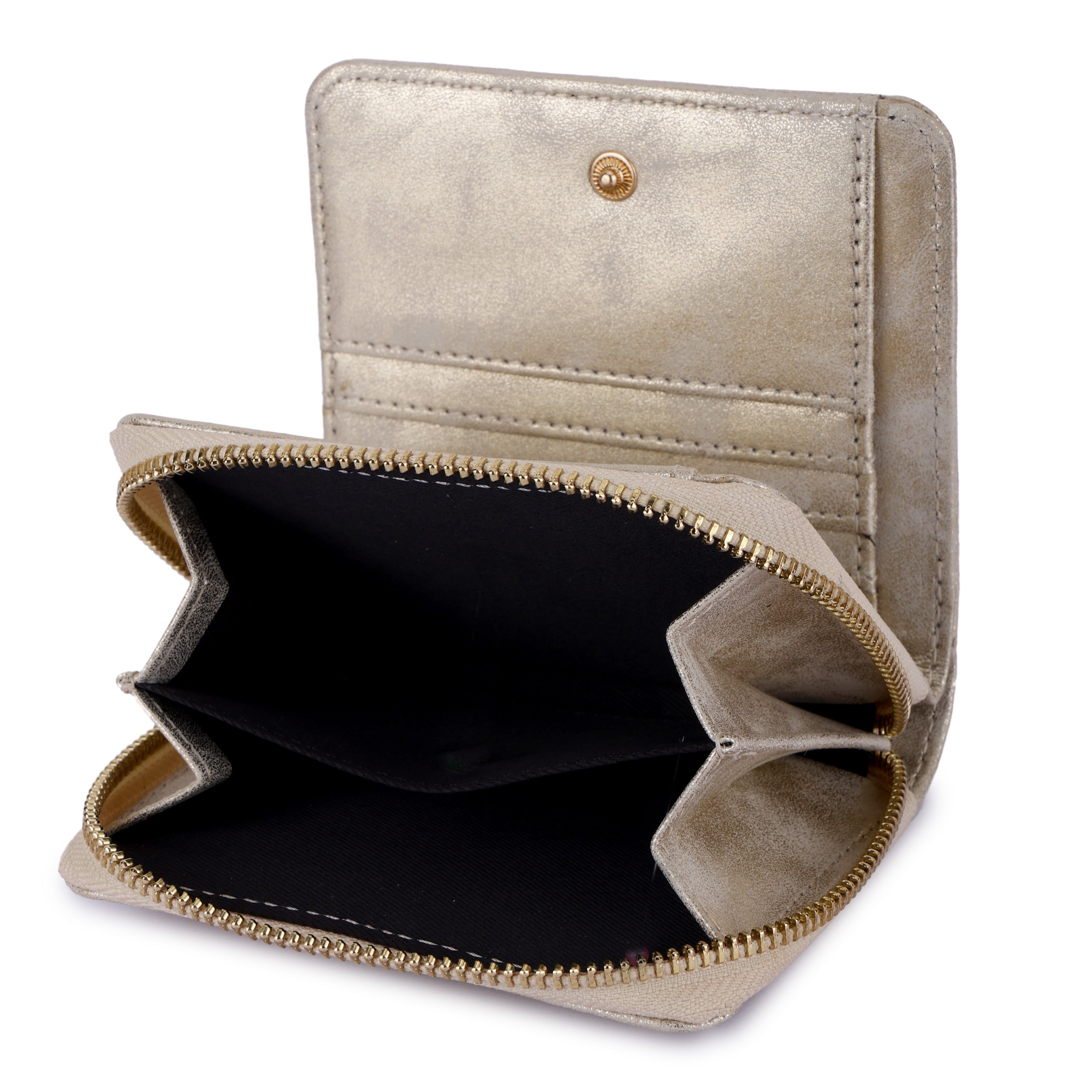 Daniel Klein Metallic Gold Zipped with Button Women’s Wallet