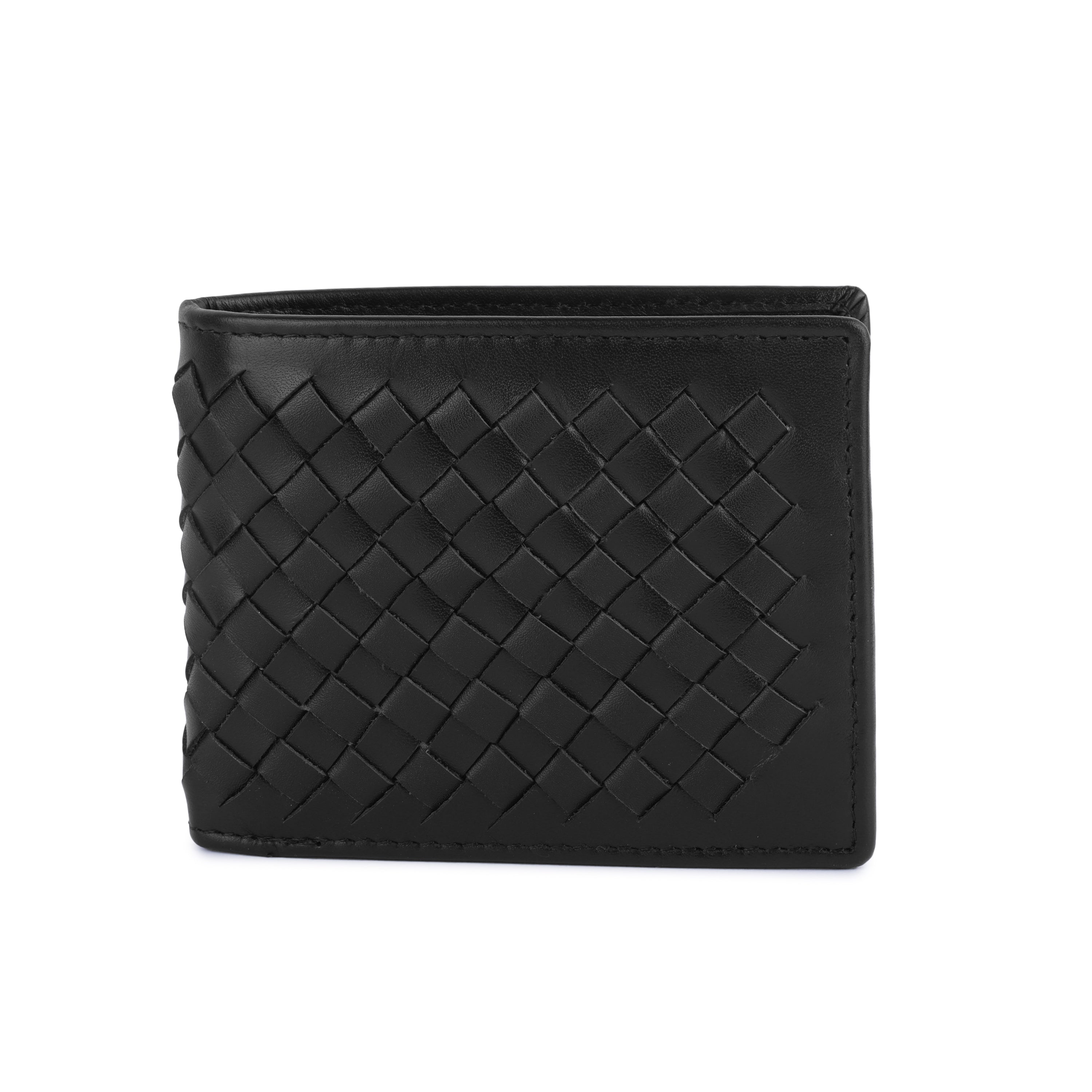 Daniel Klein Exclusive Men’s Genuine Leather Wallet - Classic Black Crosses Color