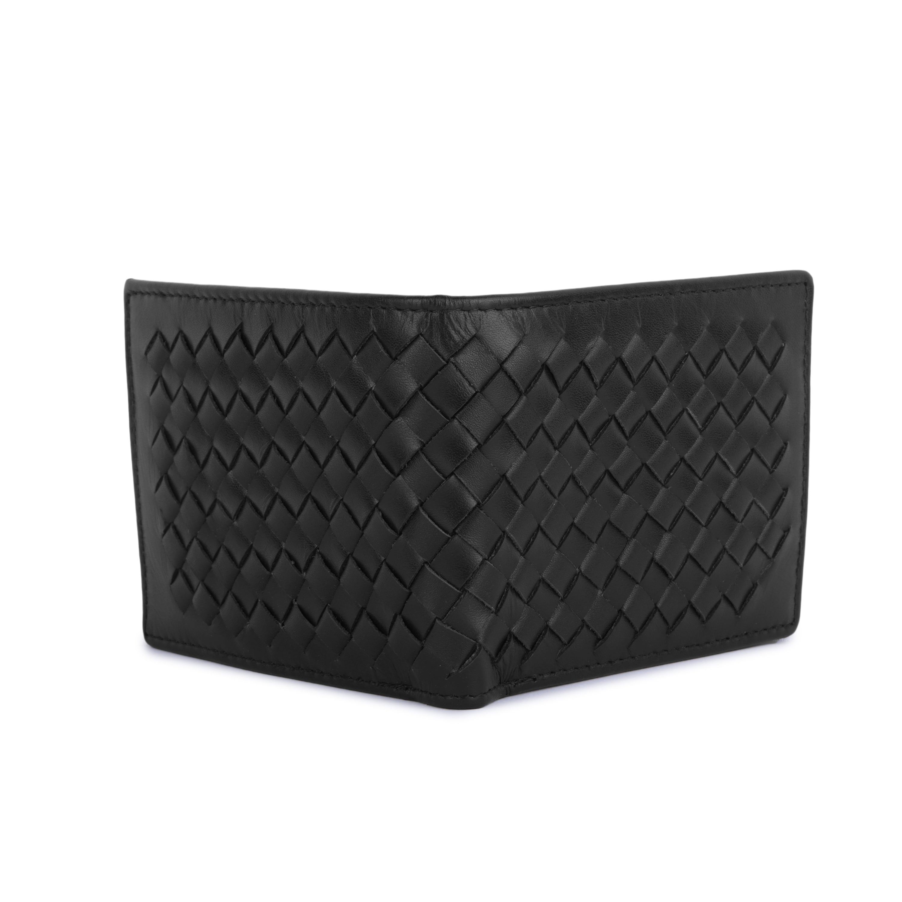 Daniel Klein Exclusive Men’s Genuine Leather Wallet - Classic Black Crosses Color