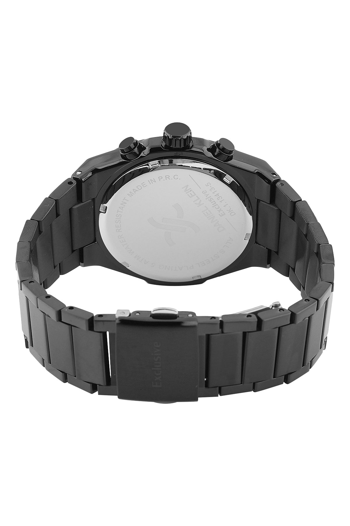Black Exclusive Men Watch with Metallic Strap