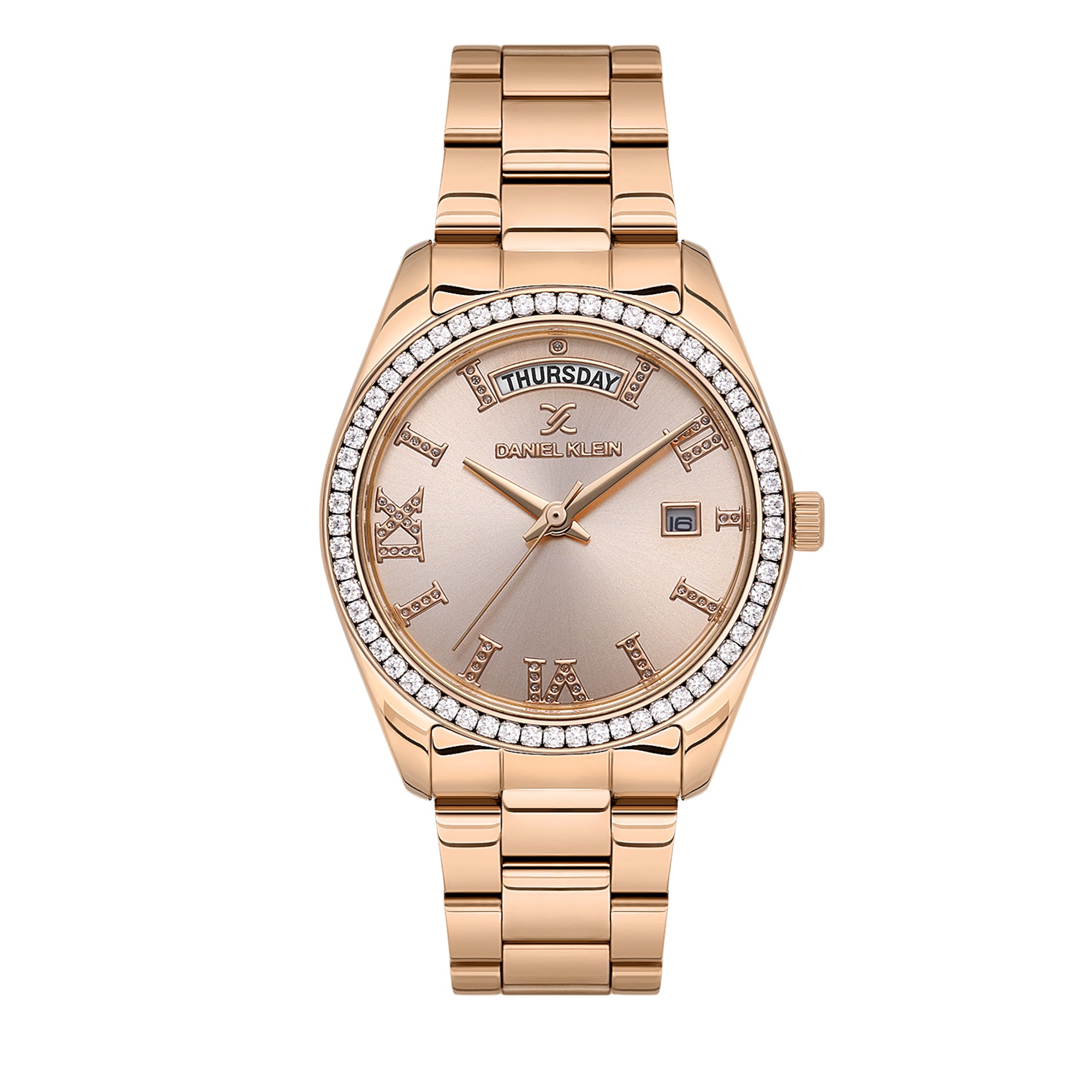 Rose Gold Premium Women Watch with Metallic Strap