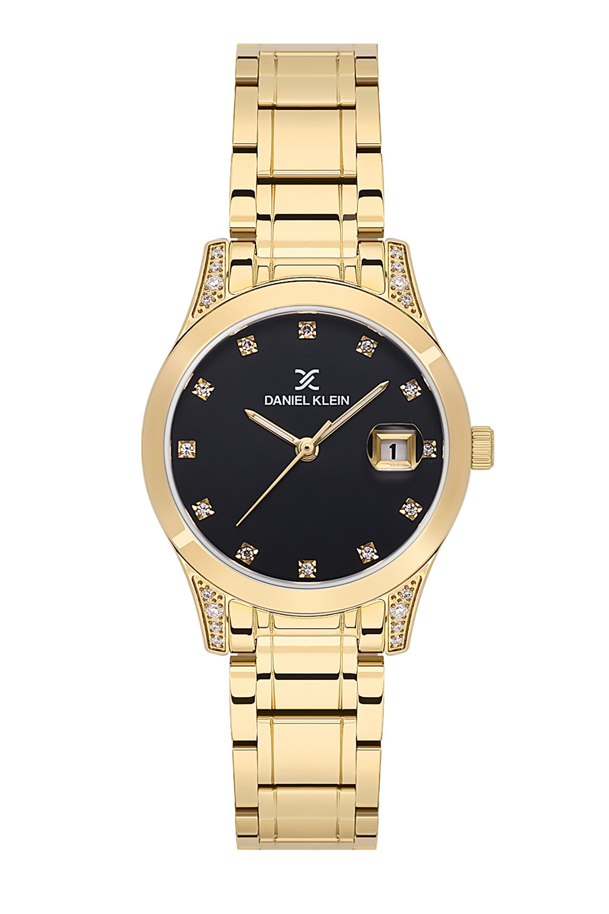 Black Premium Women Watch with Metallic Strap