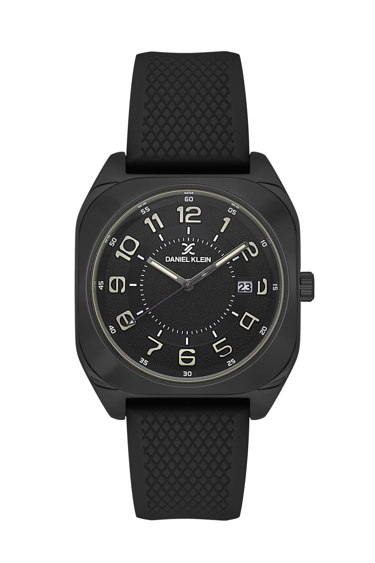 Black Premium Men Watch with Silicone Strap