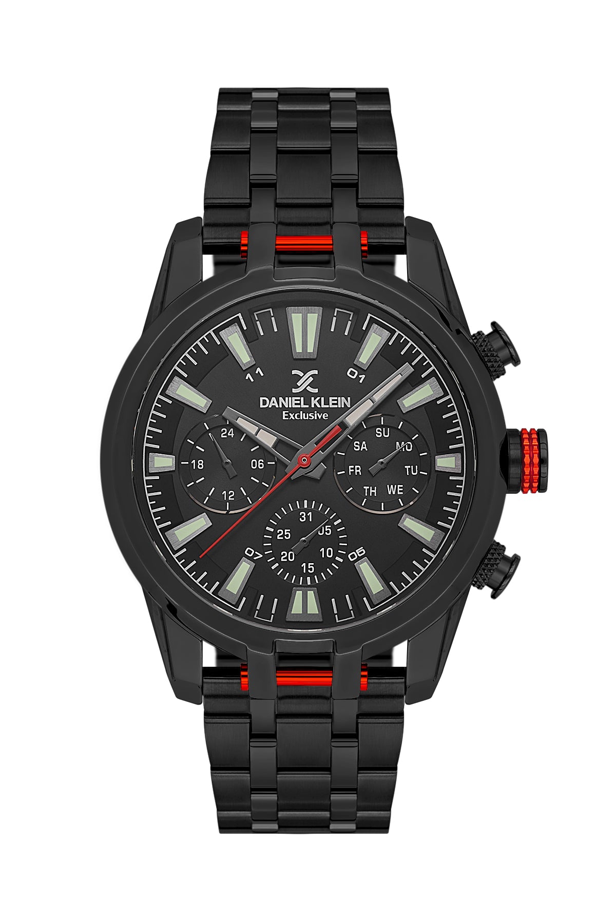 Black Exclusive Men Watch with Metallic Strap
